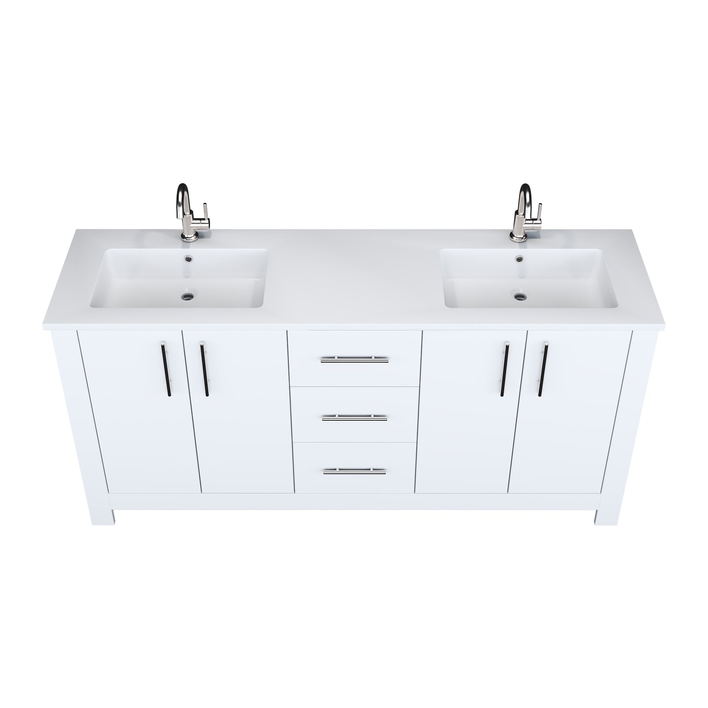 Austin 72" Double Sink Bathroom Vanity with Acrylic integrated counter top