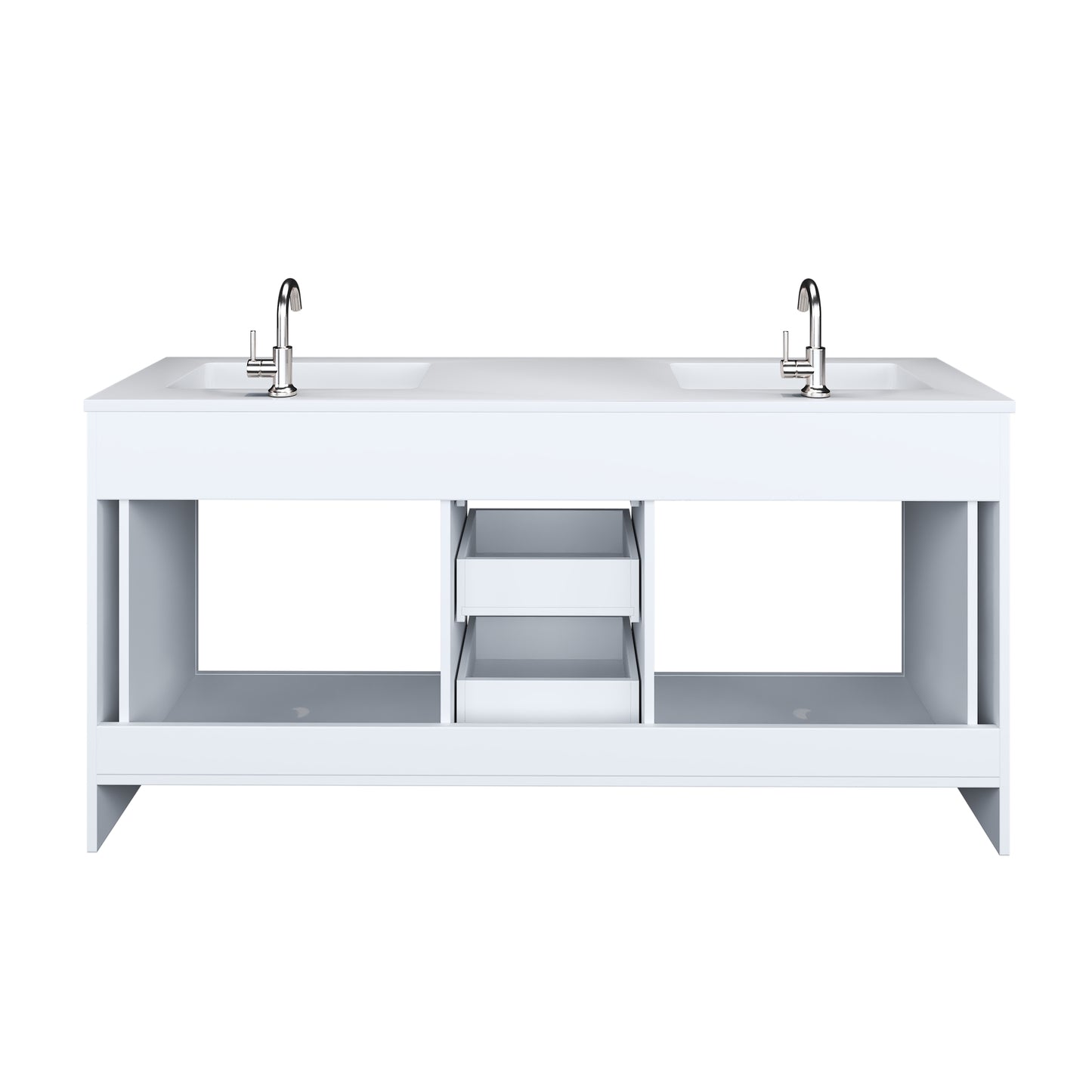 Austin 72" Double Sink Bathroom Vanity with Acrylic integrated counter top