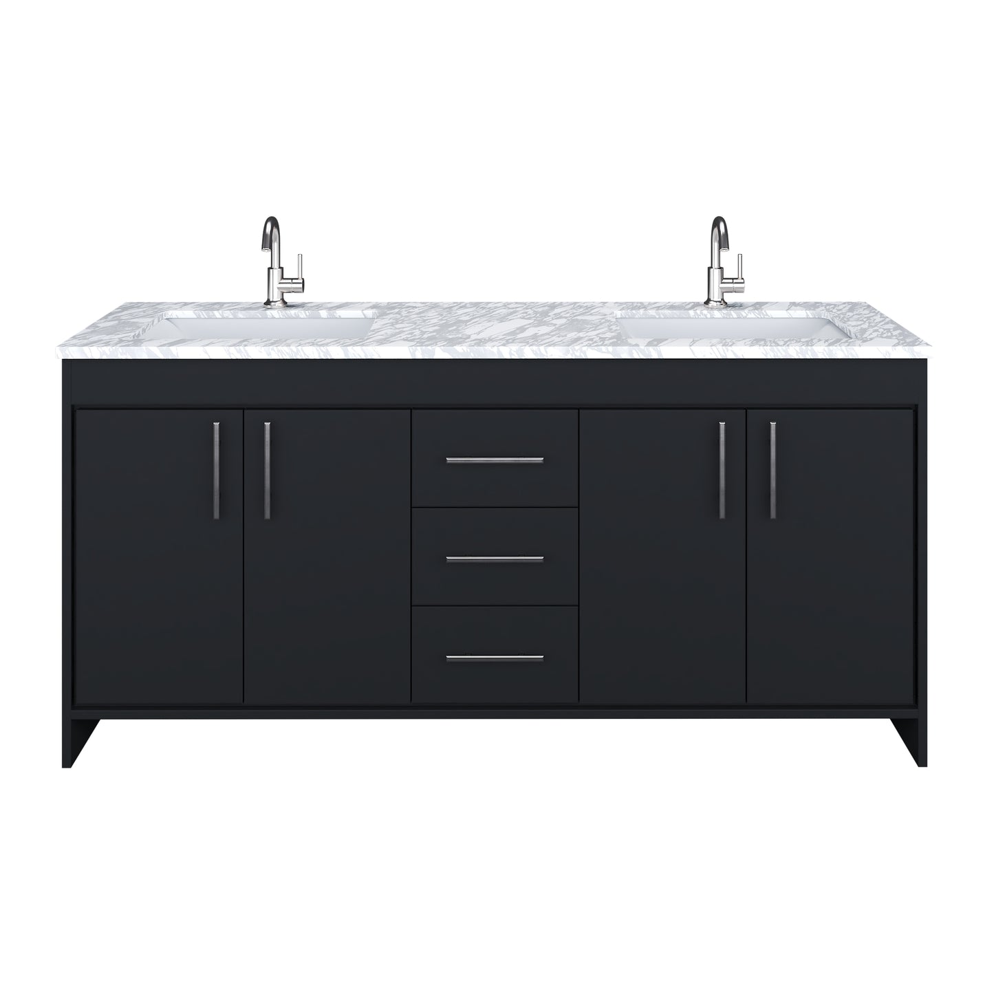 Capri 72" Double Sink Bathroom Vanity with integrated counter top