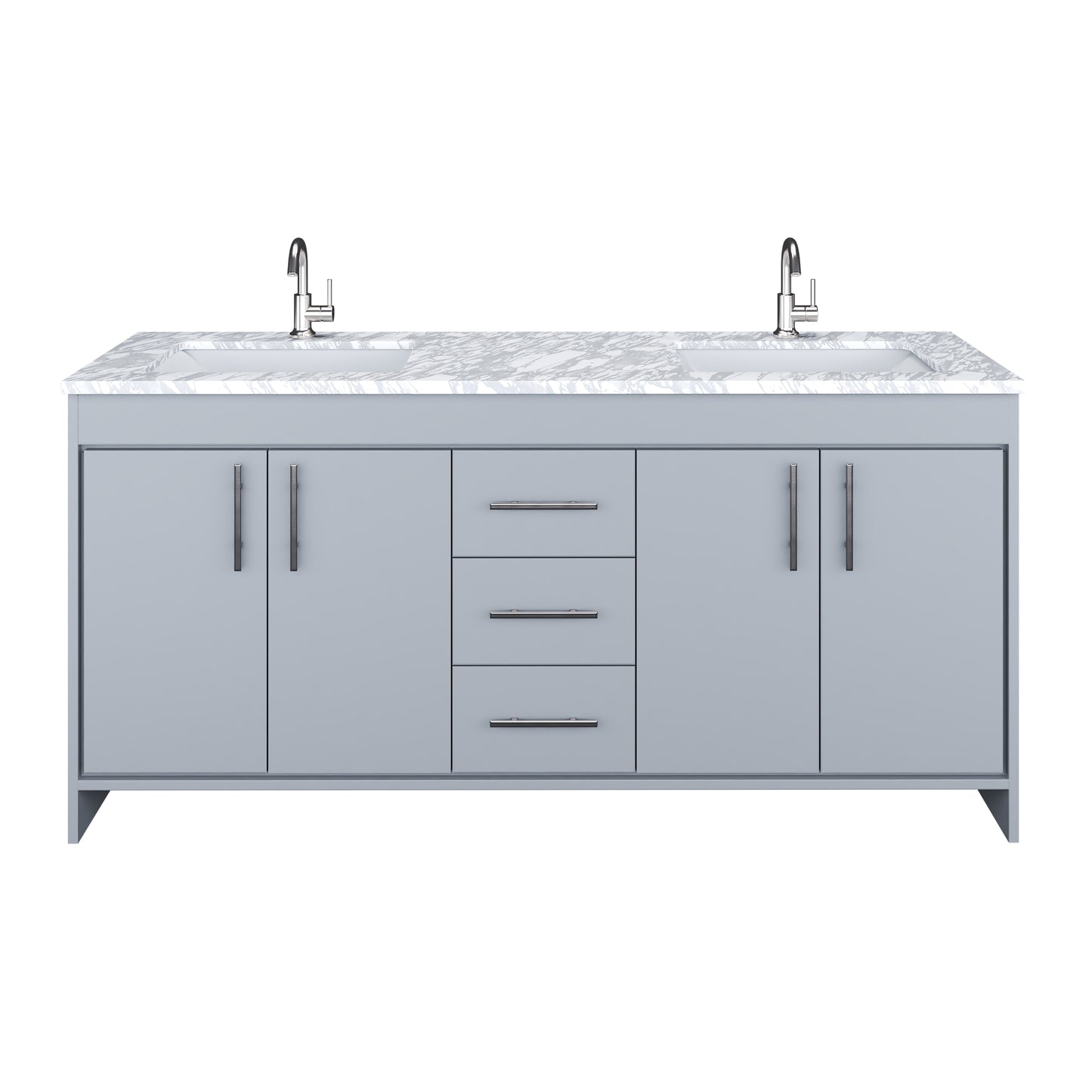 Capri 72" Double Sink Bathroom Vanity with integrated counter top