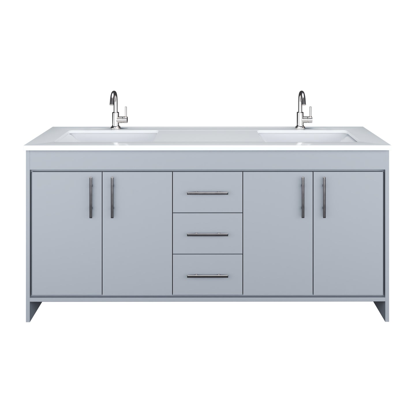 Capri 72" Double Sink Bathroom Vanity with integrated counter top