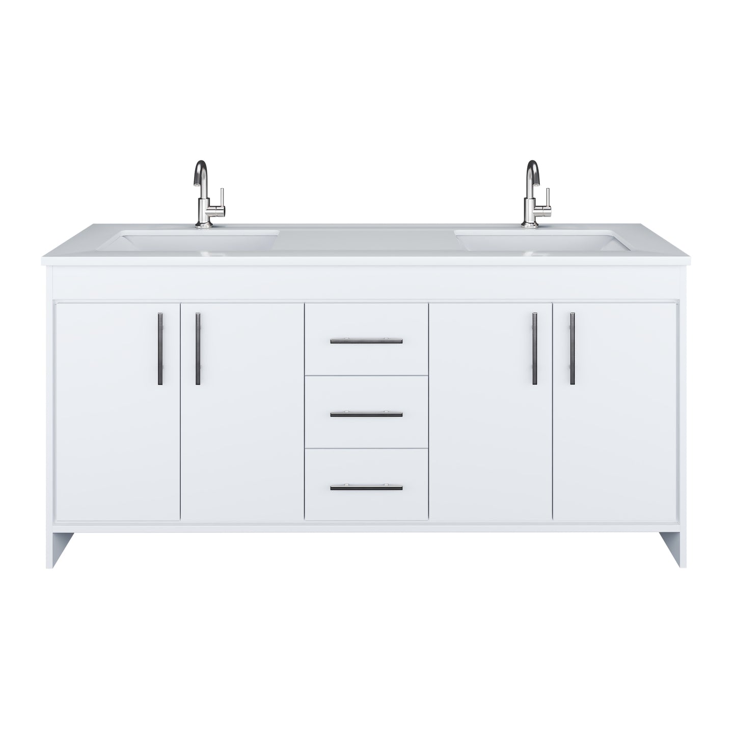 Capri 72" Double Sink Bathroom Vanity with integrated counter top