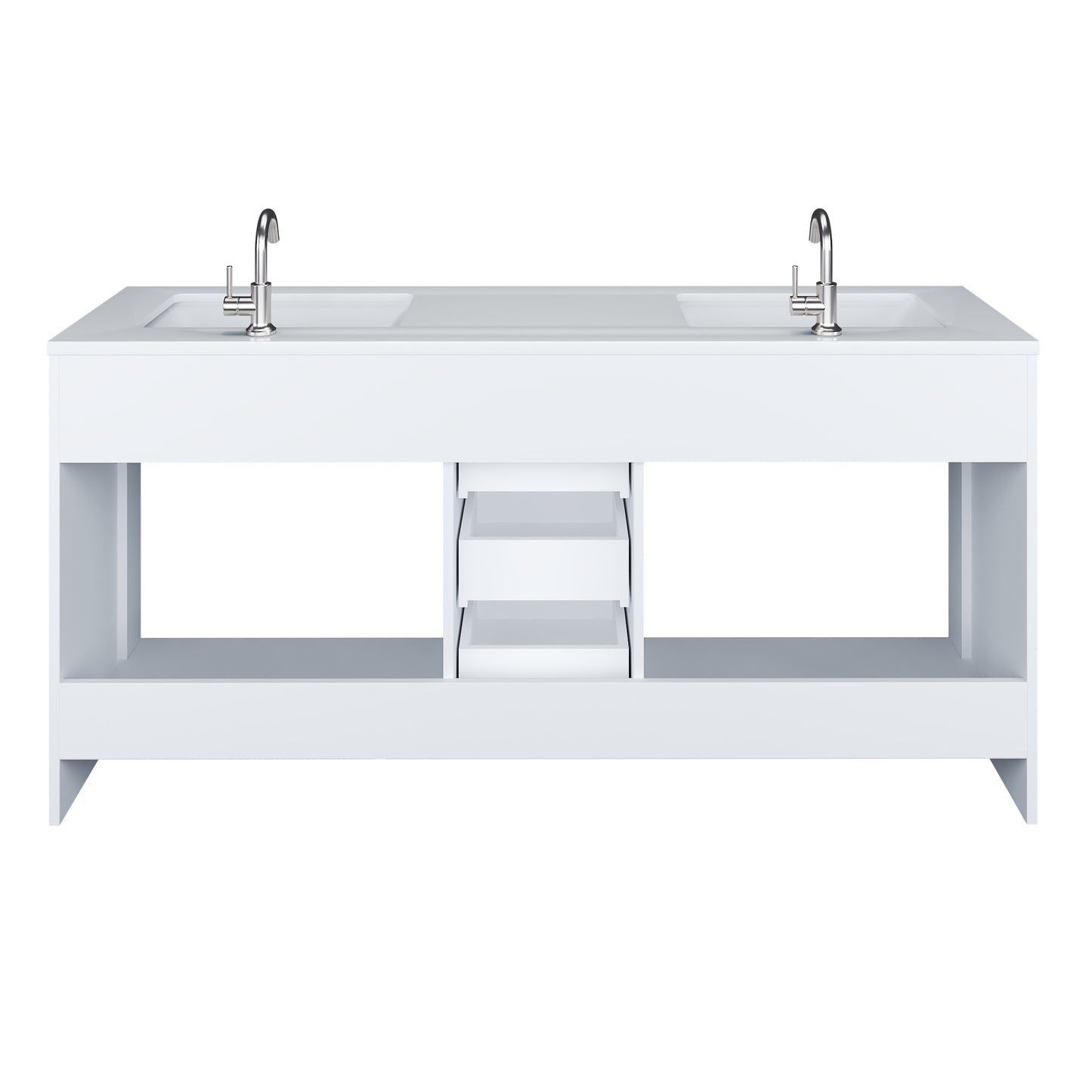 Capri 72" Double Sink Bathroom Vanity with integrated counter top