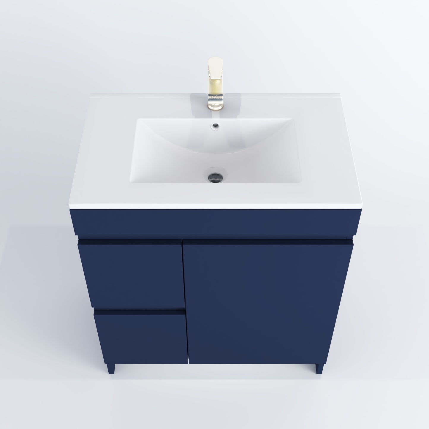 Cinnamon 30" Bathroom Vanity with integrated counter top Left Side Drawers