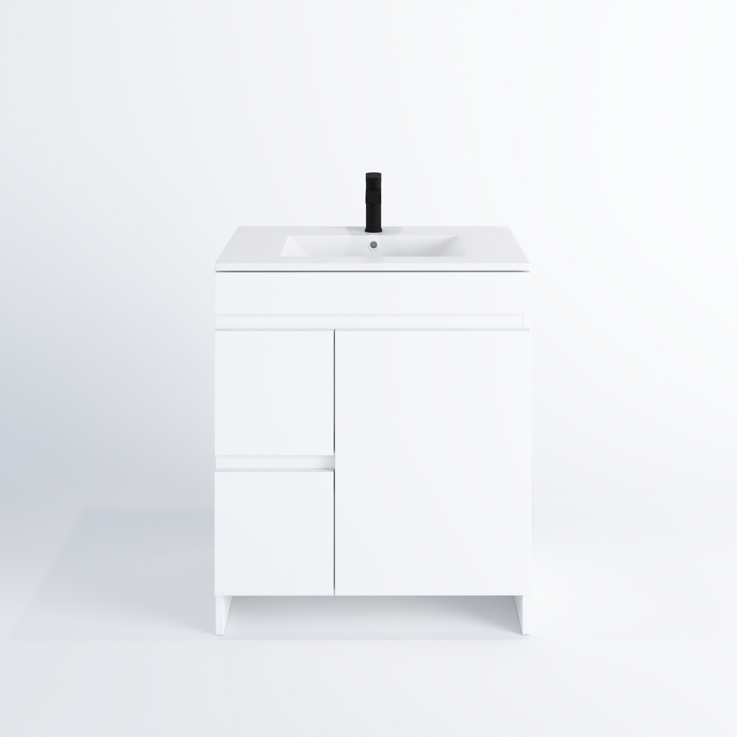 Cinnamon 30" Bathroom Vanity with integrated counter top Left Side Drawers