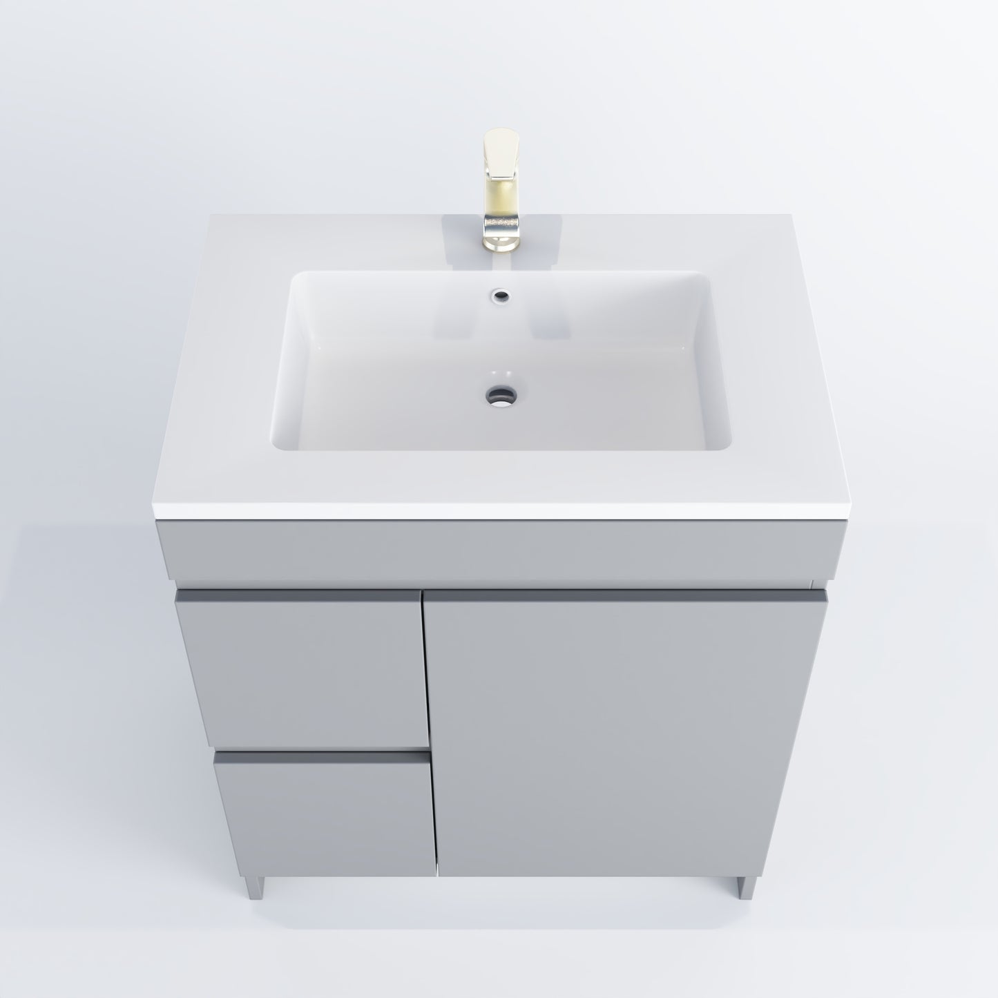 Cinnamon 30" Bathroom Vanity with integrated counter top Left Side Drawers