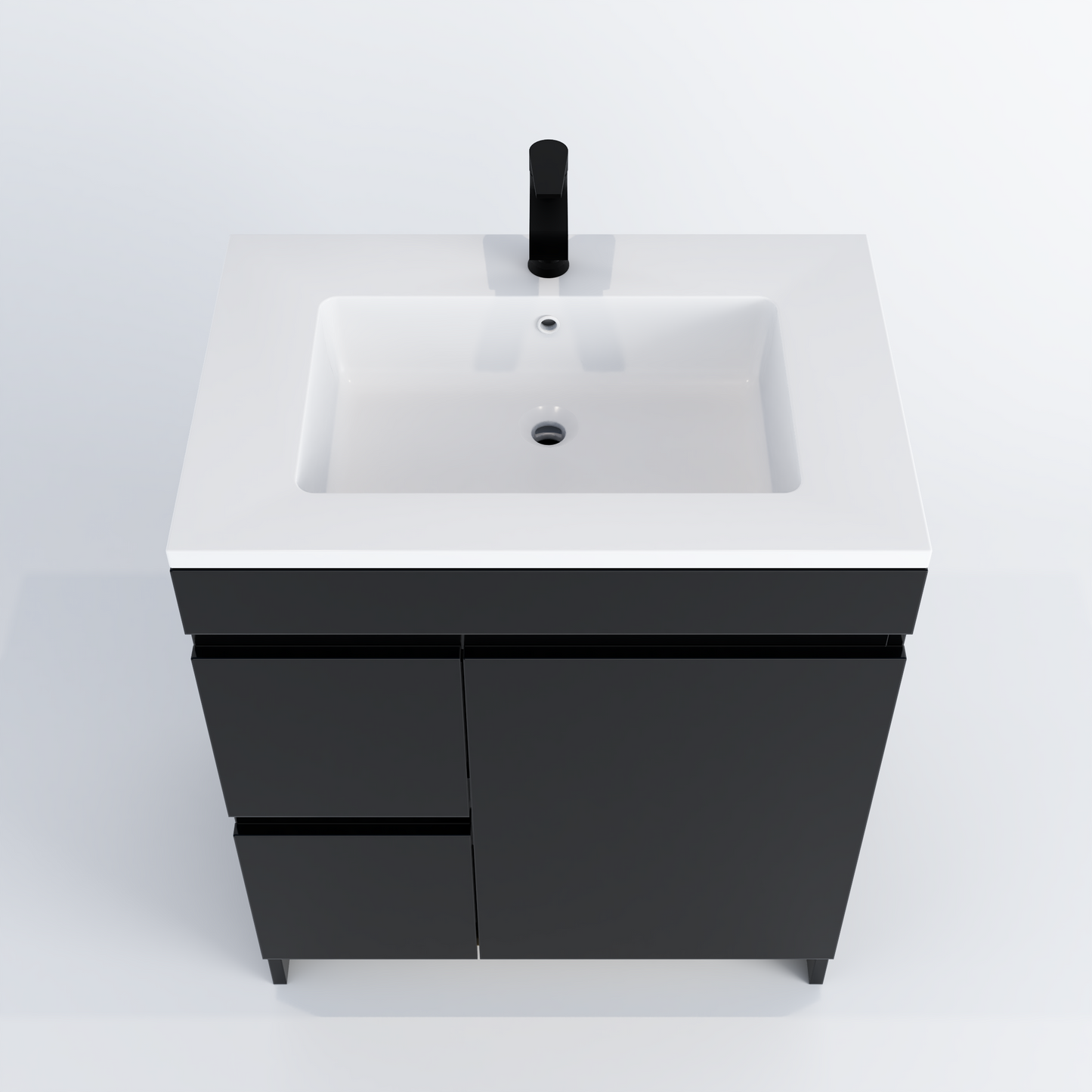 Cinnamon 30" Bathroom Vanity with integrated counter top Left Side Drawers