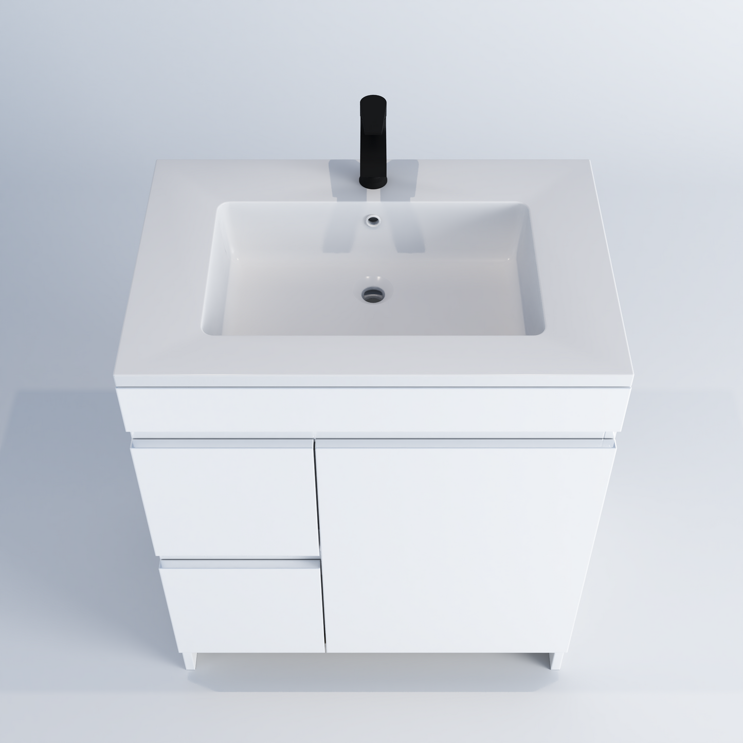 Cinnamon 30" Bathroom Vanity with integrated counter top Left Side Drawers