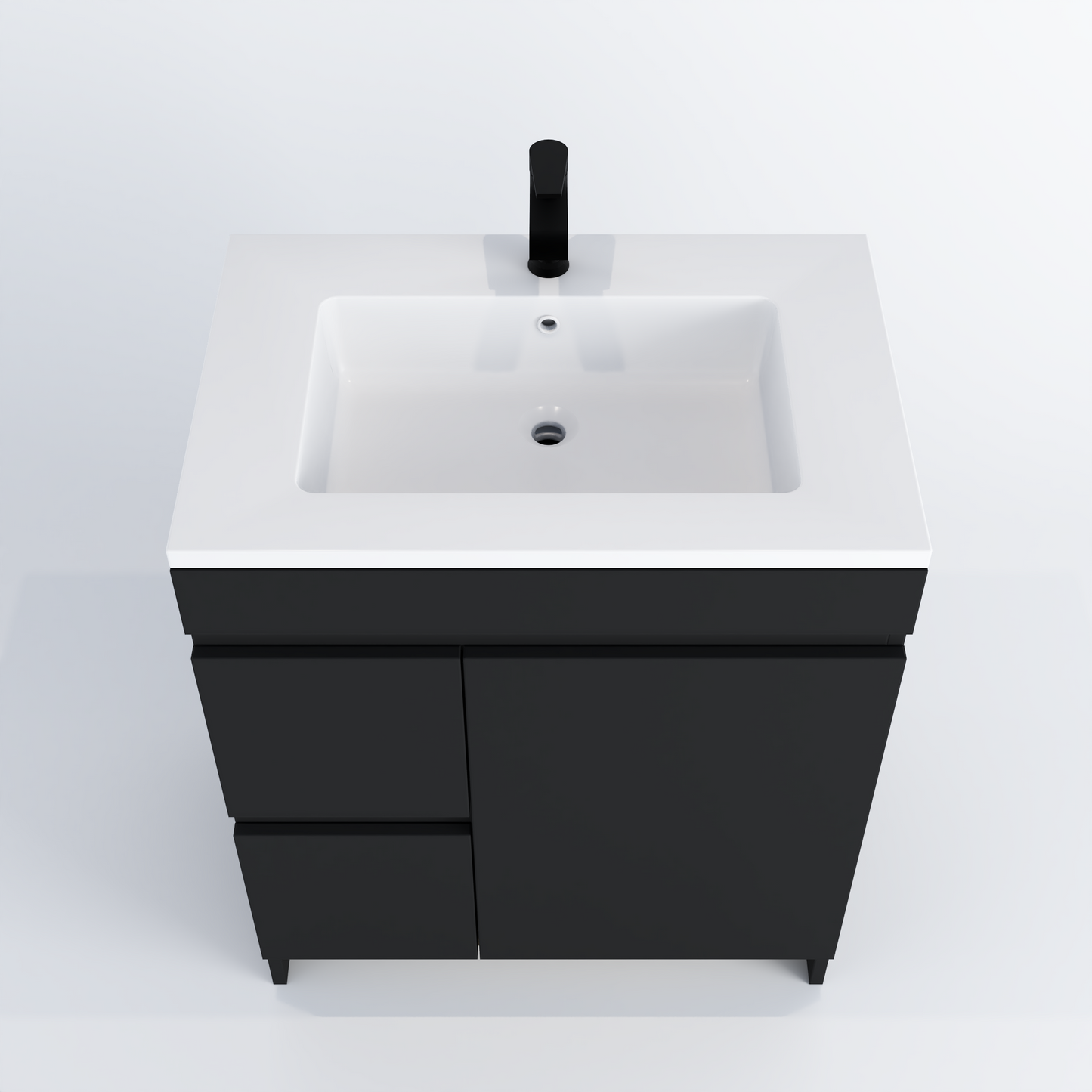 Cinnamon 30" Bathroom Vanity with integrated counter top Left Side Drawers