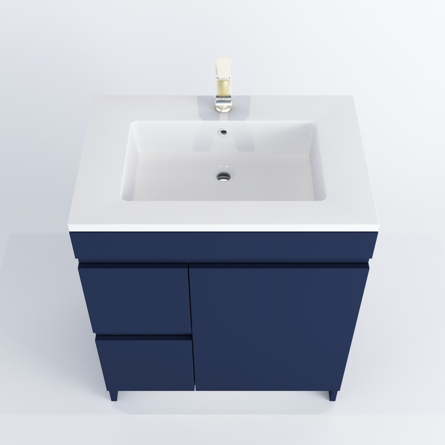 Cinnamon 30" Bathroom Vanity with integrated counter top Left Side Drawers