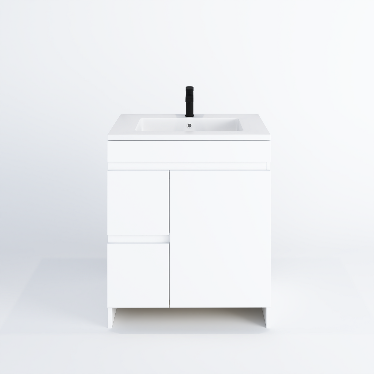 Cinnamon 30" Bathroom Vanity with integrated counter top Left Side Drawers