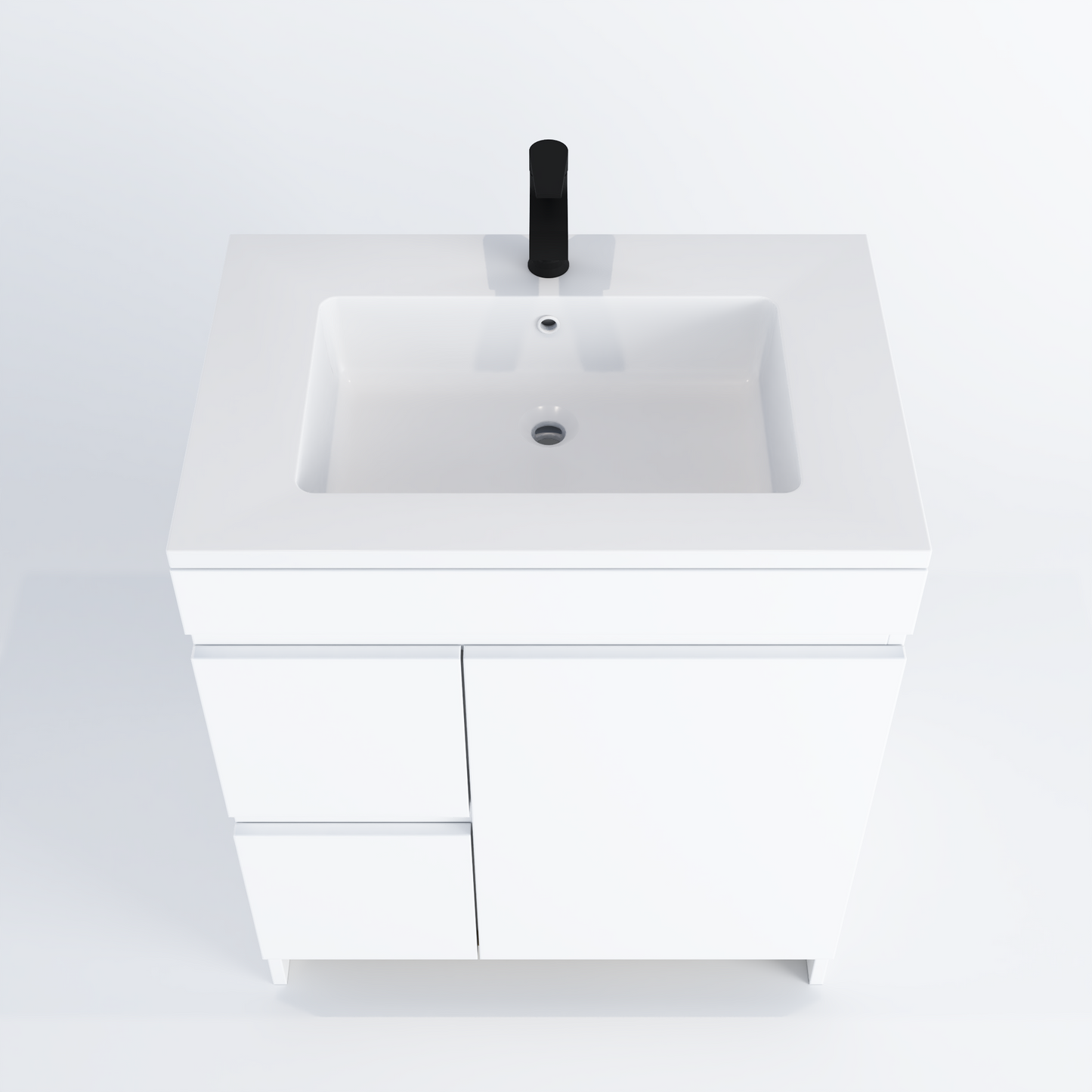 Cinnamon 30" Bathroom Vanity with integrated counter top Left Side Drawers