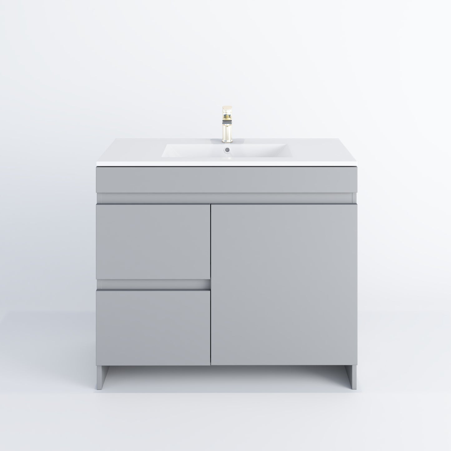 Cinnamon 40" Bathroom Vanity with integrated counter top Left Side Drawers