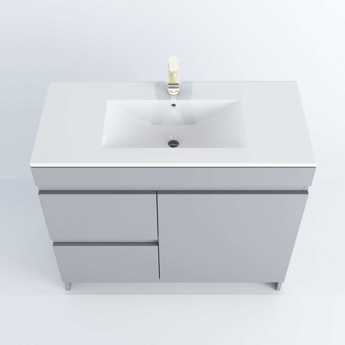 Cinnamon 40" Bathroom Vanity with integrated counter top Left Side Drawers