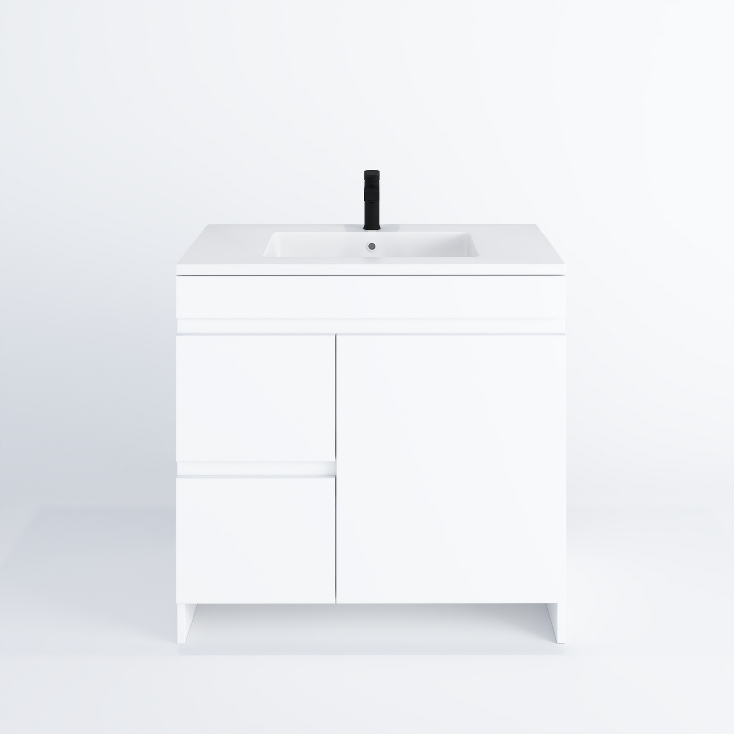 Cinnamon 40" Bathroom Vanity with integrated counter top Left Side Drawers