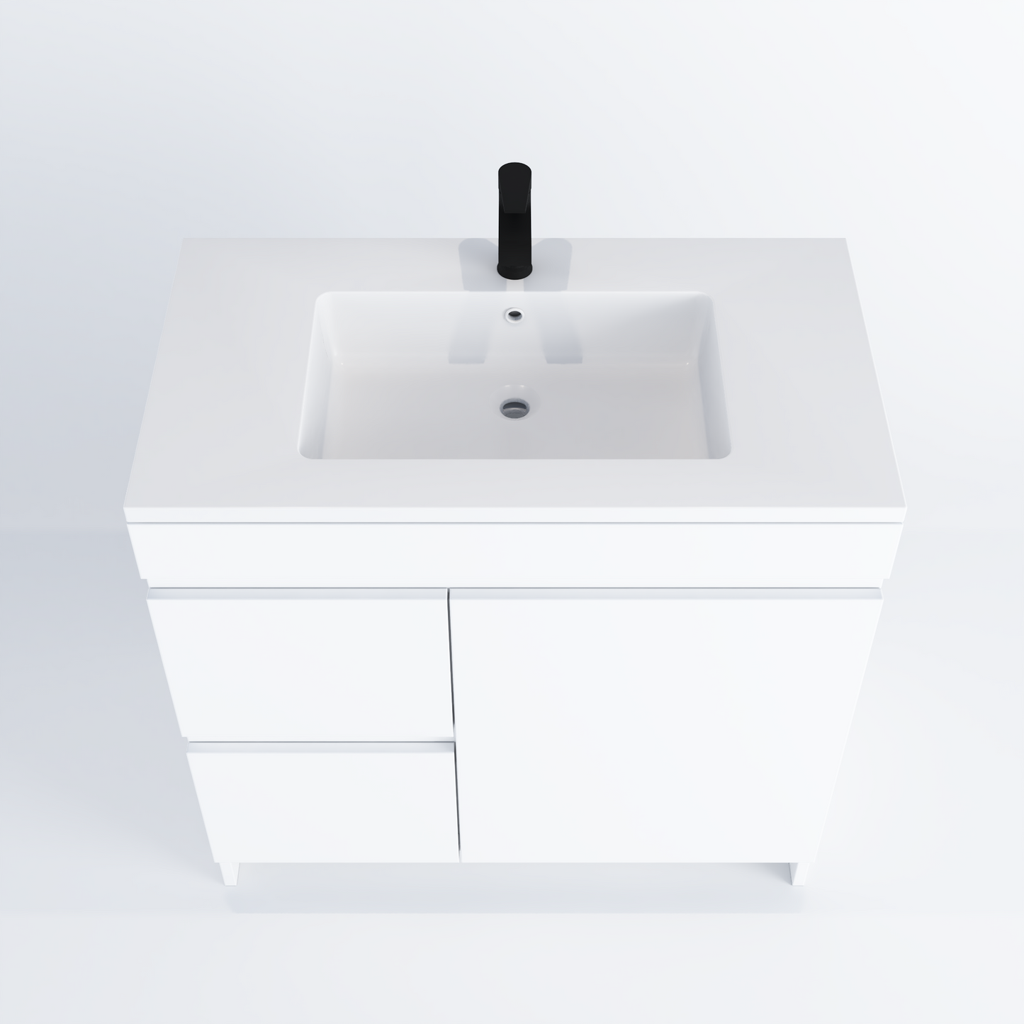 Cinnamon 40" Bathroom Vanity with integrated counter top Left Side Drawers