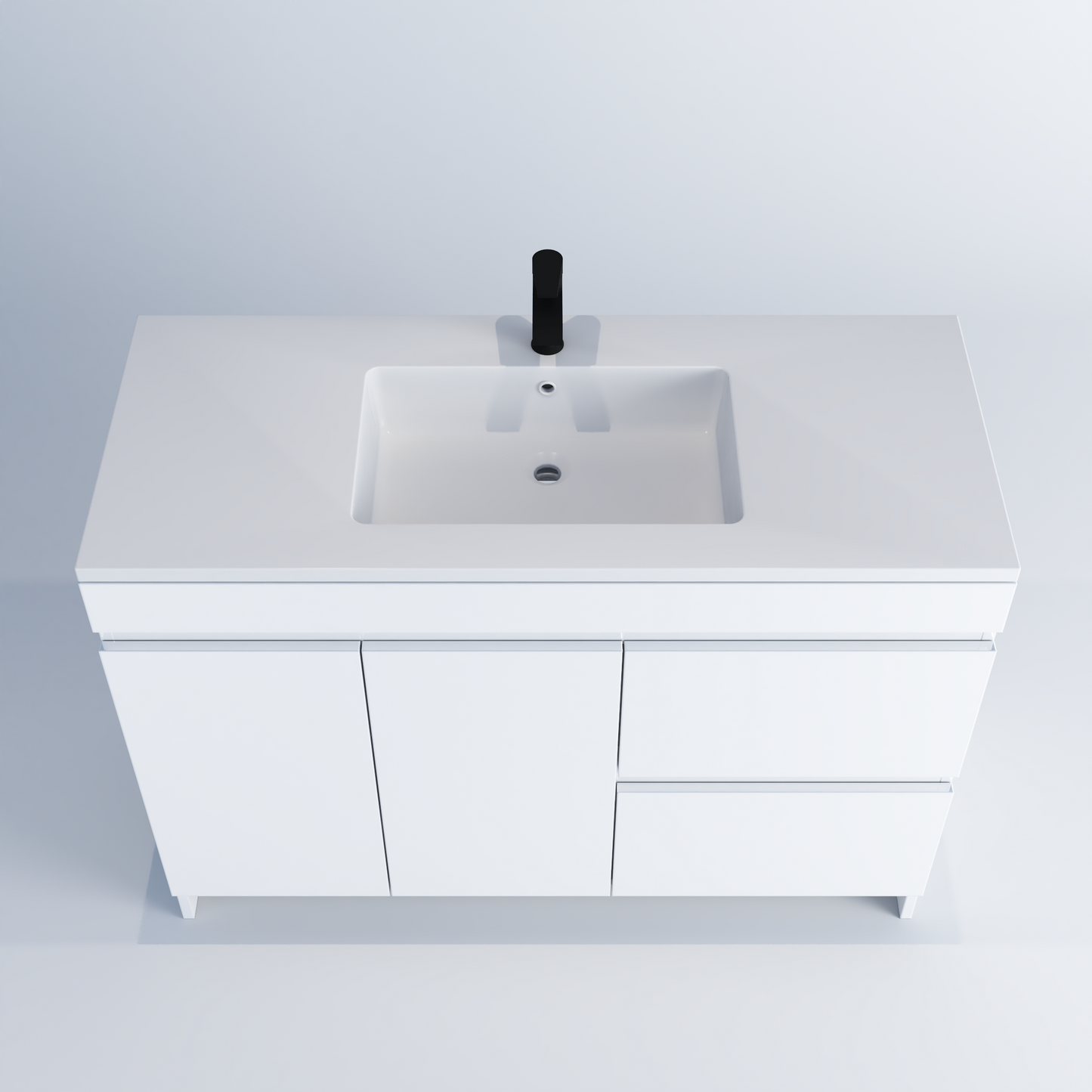 Cinnamon 48" Bathroom Vanity with integrated counter top Right Side Drawers