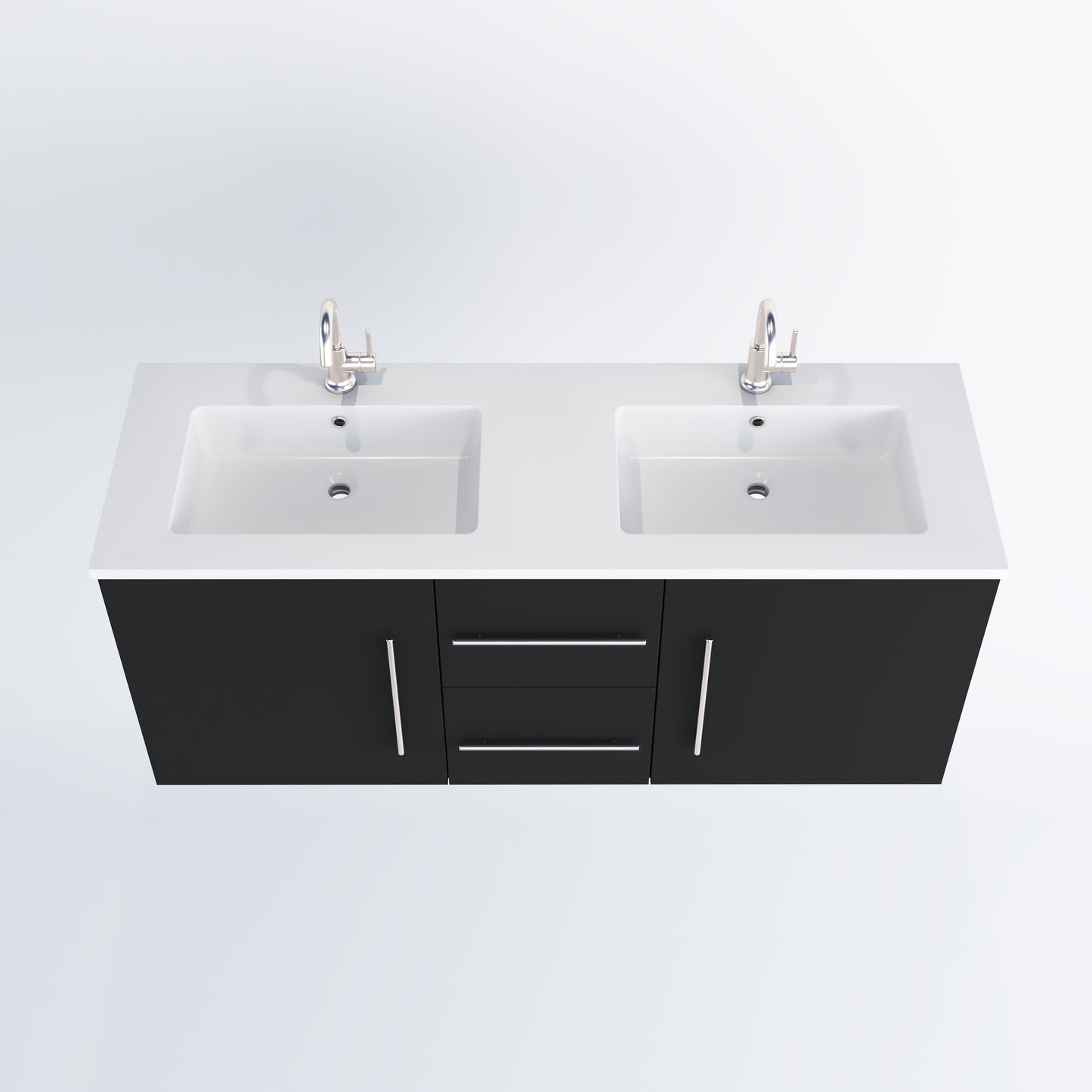 Napa 60" Double Sink Bathroom Vanity with integrated counter top