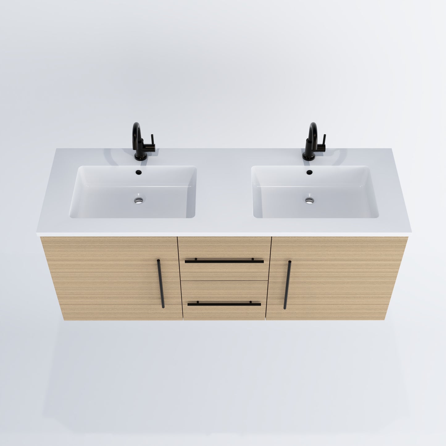 Napa 60" Double Sink Bathroom Vanity with integrated counter top