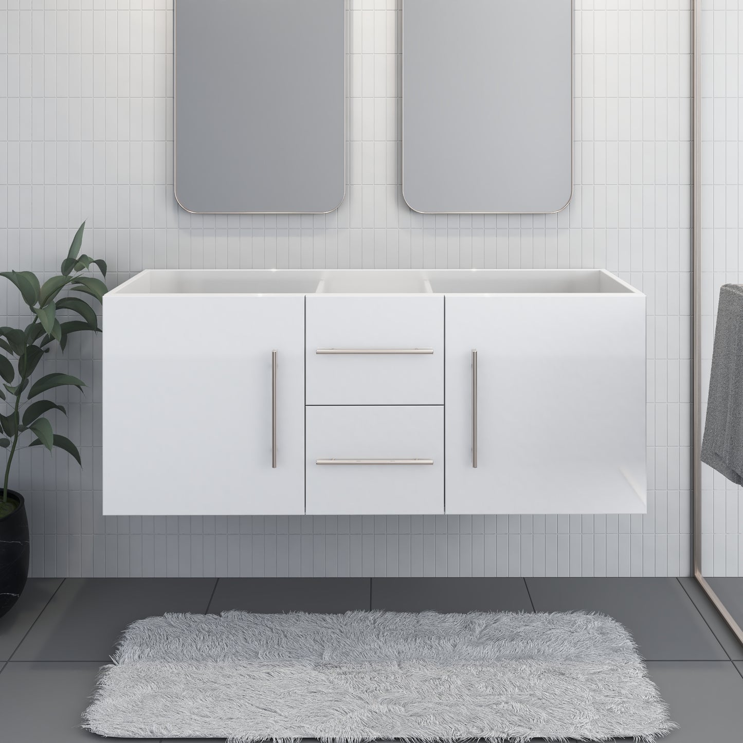 Napa 60" Double Sink Bathroom Vanity Cabinet Only