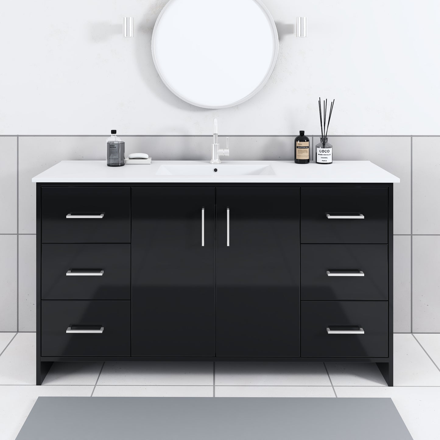 Norway 60" Single Sink Bathroom Vanity with Counter top