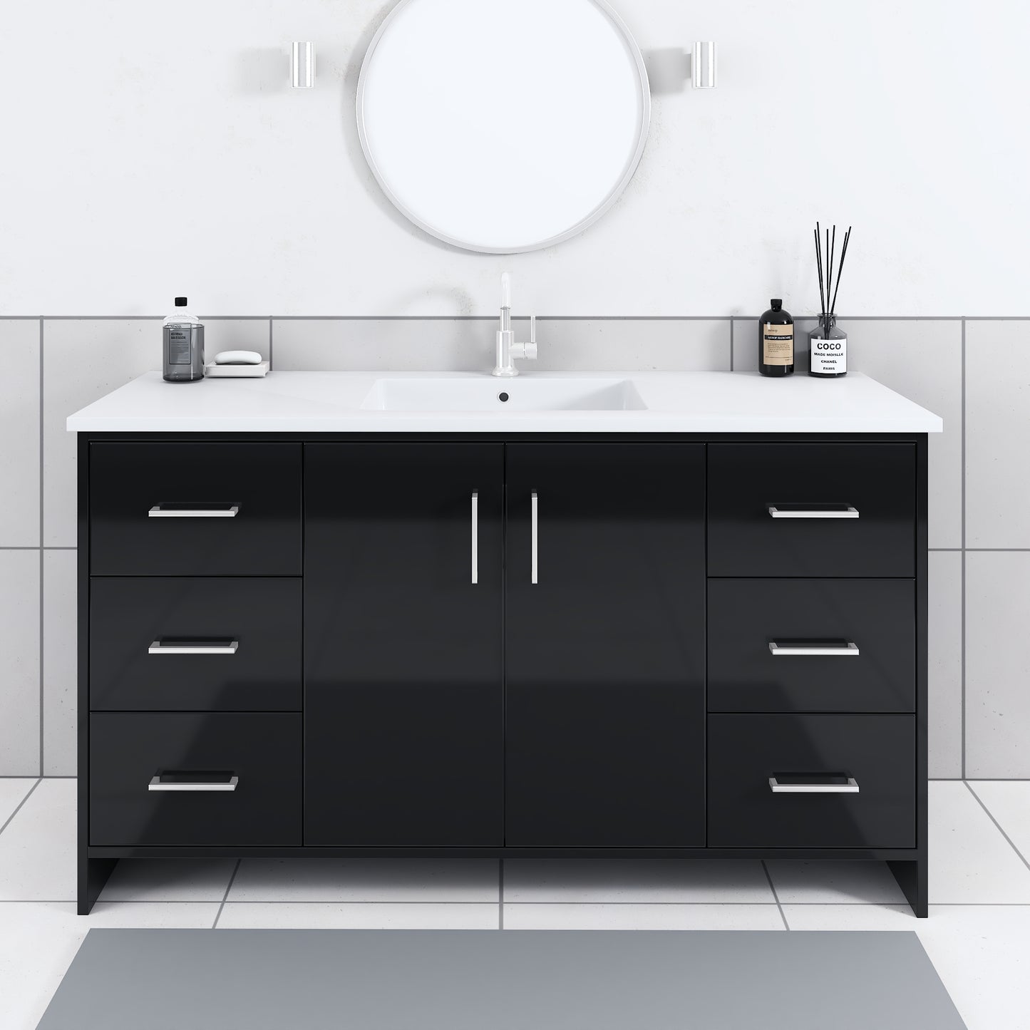 Norway 60" Single Sink Bathroom Vanity with Counter top