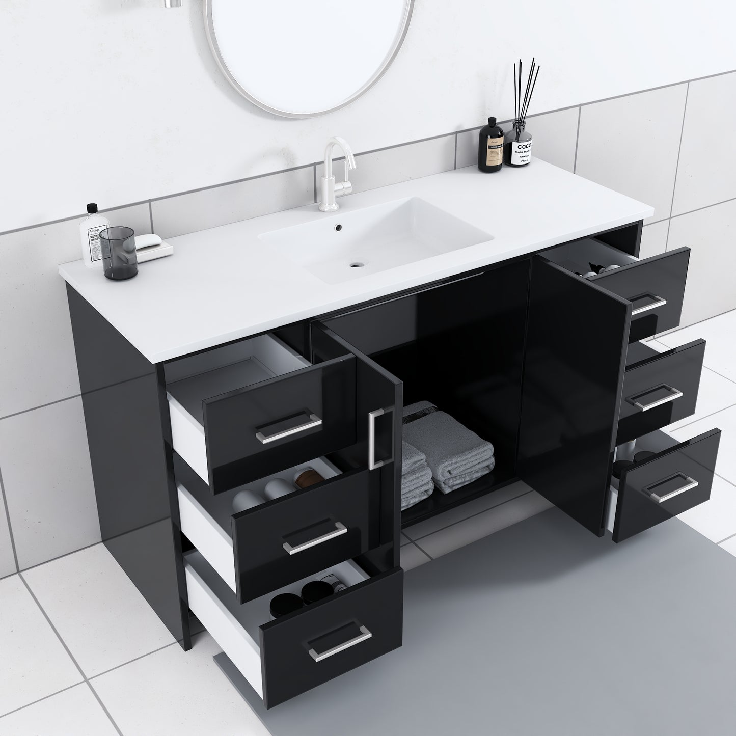 Norway 60" Single Sink Bathroom Vanity with Counter top
