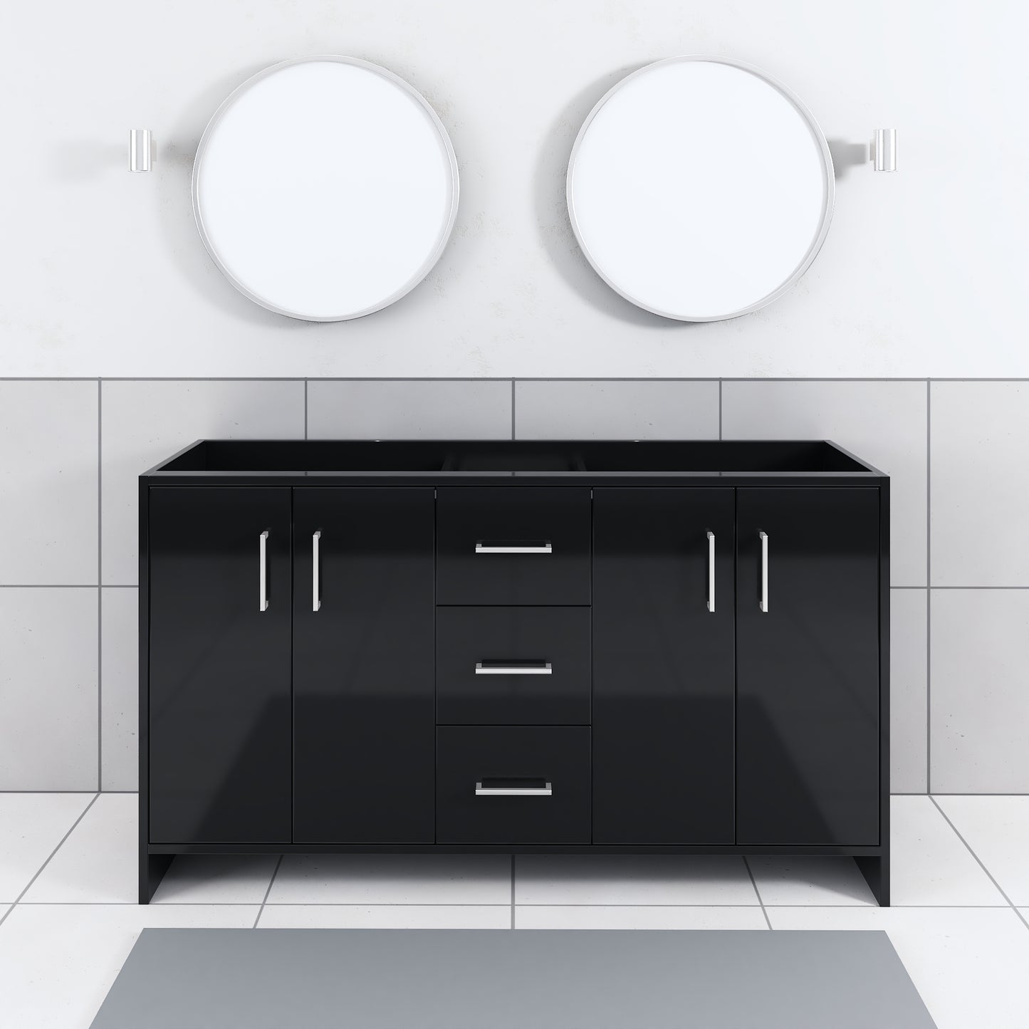 Norway 60" Double Sink Bathroom Vanity Cabinet Only