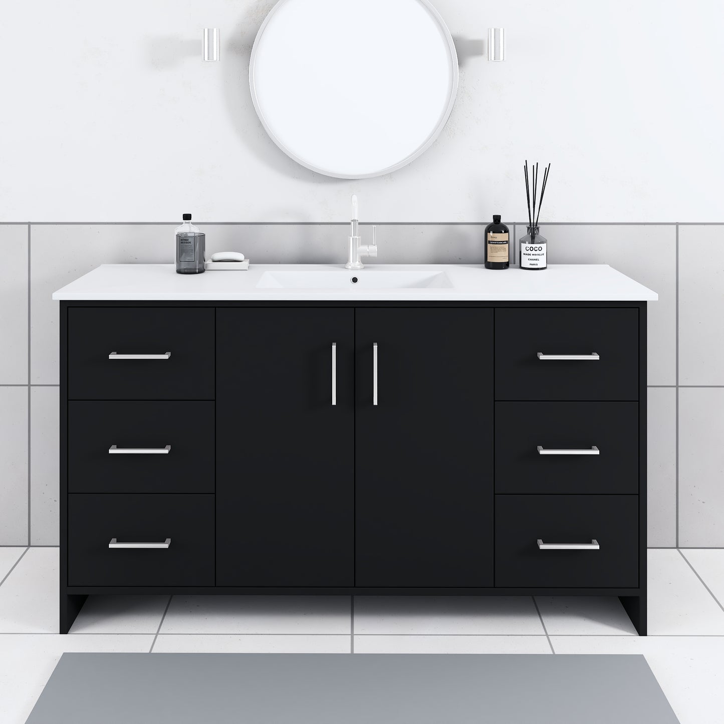 Norway 60" Single Sink Bathroom Vanity with Counter top
