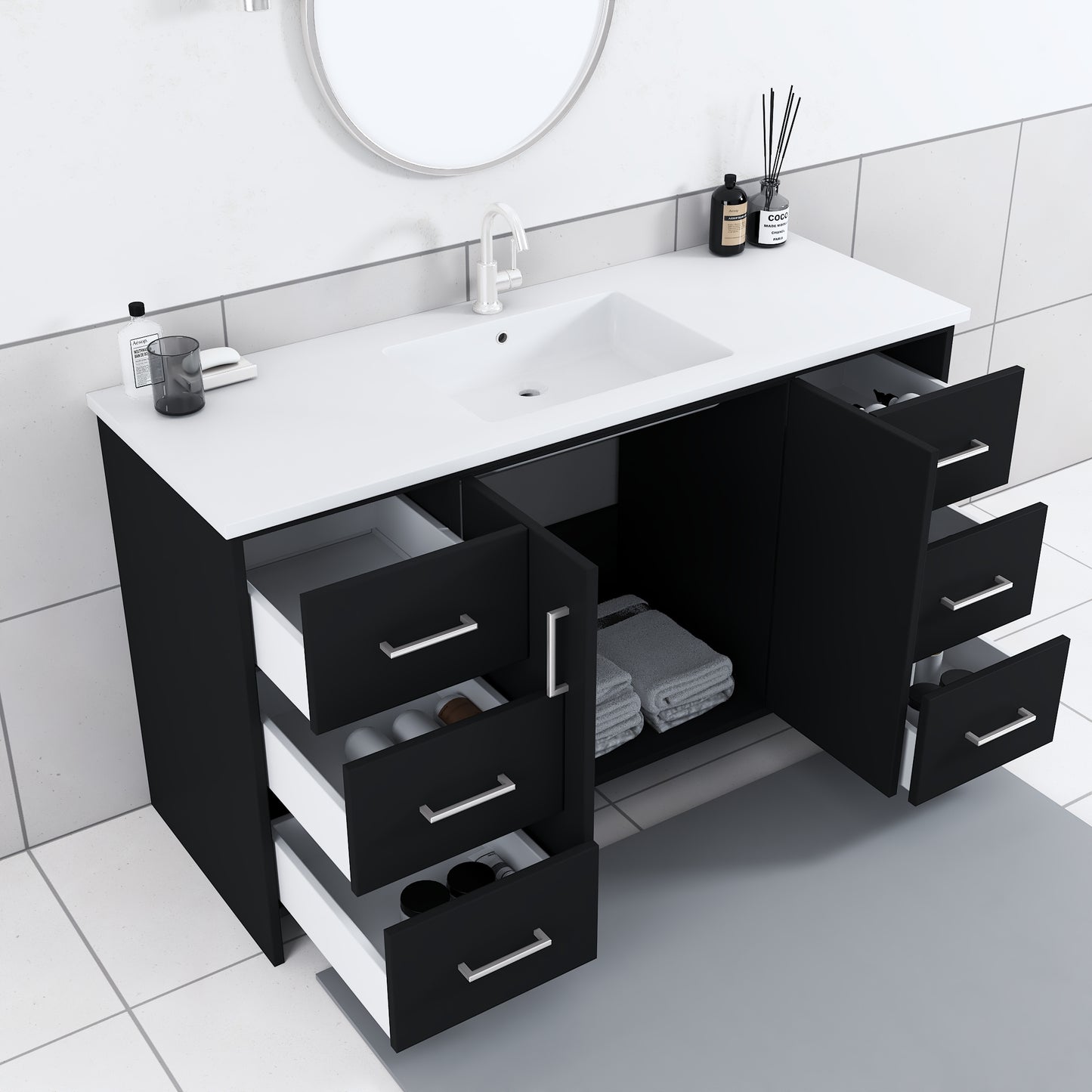Norway 60" Single Sink Bathroom Vanity with Counter top