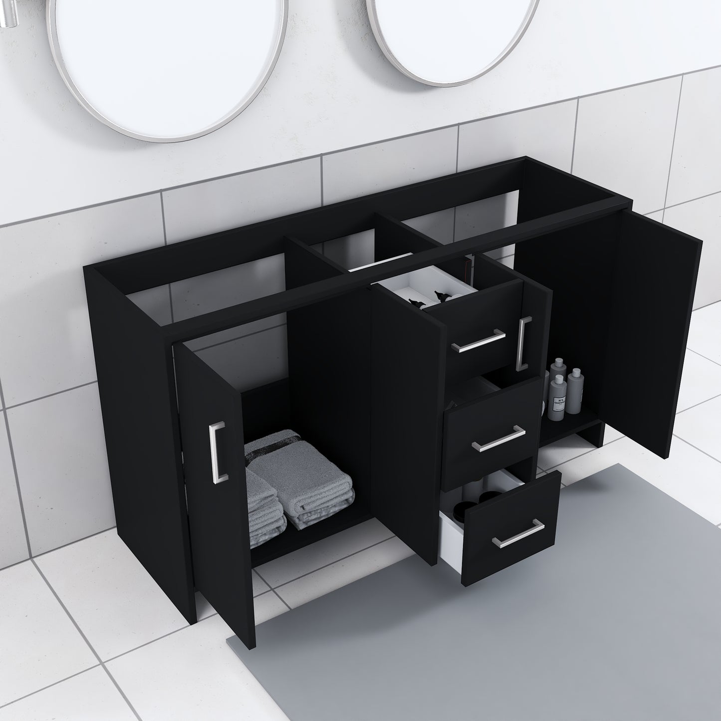 Norway 60" Double Sink Bathroom Vanity Cabinet Only