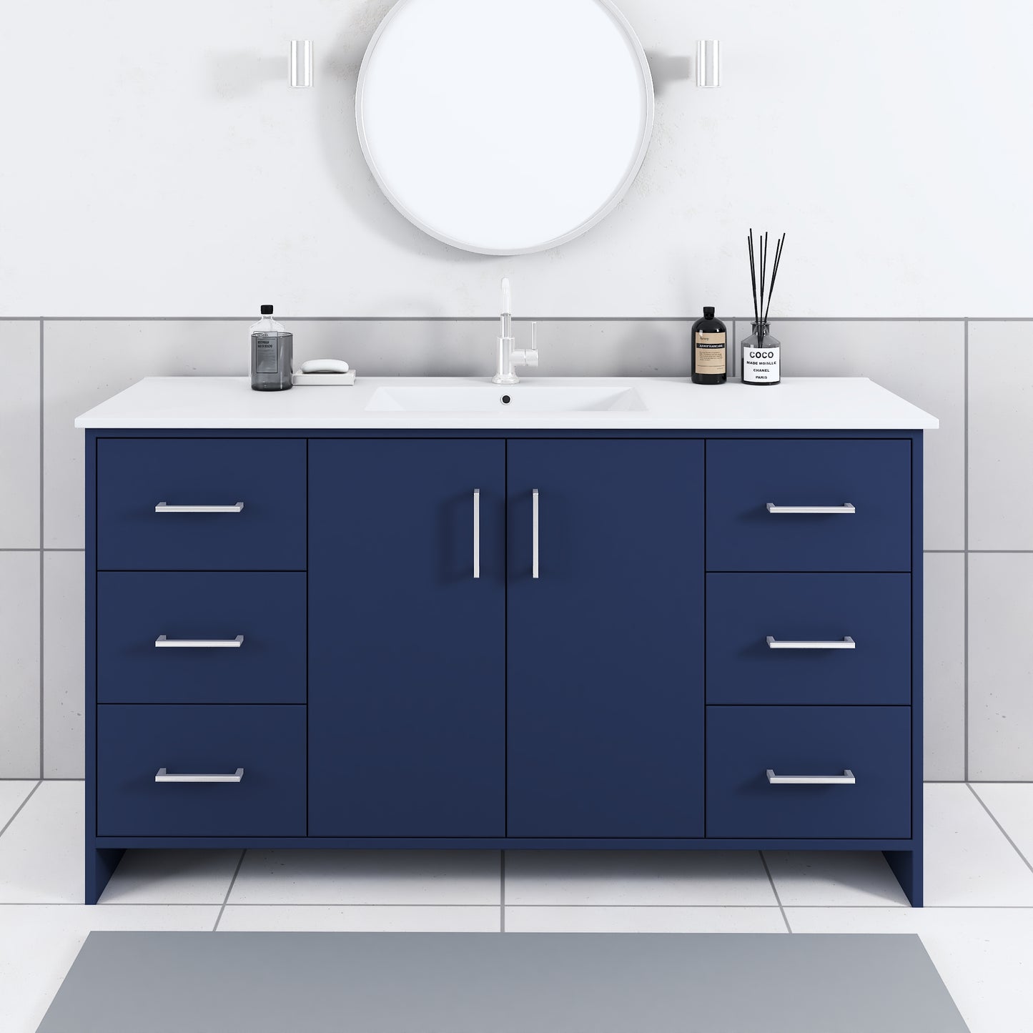 Norway 60" Single Sink Bathroom Vanity with Counter top