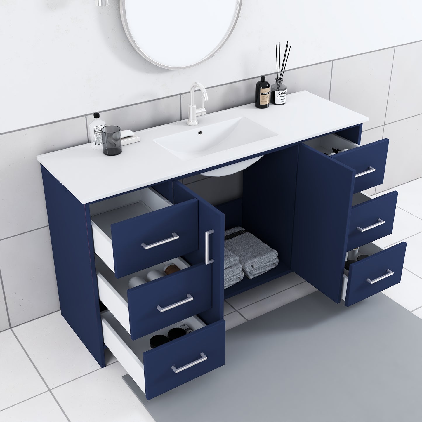 Norway 60" Single Sink Bathroom Vanity with Counter top