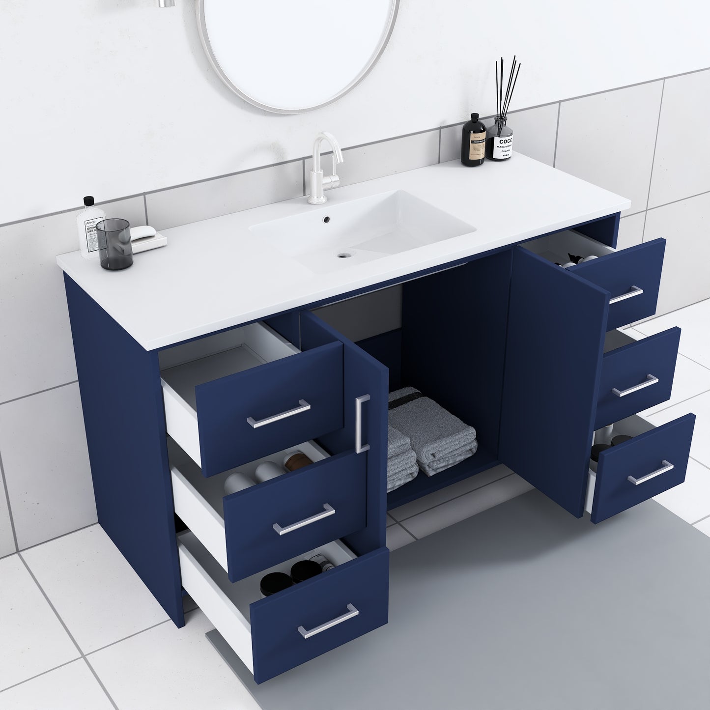 Norway 60" Single Sink Bathroom Vanity with Counter top