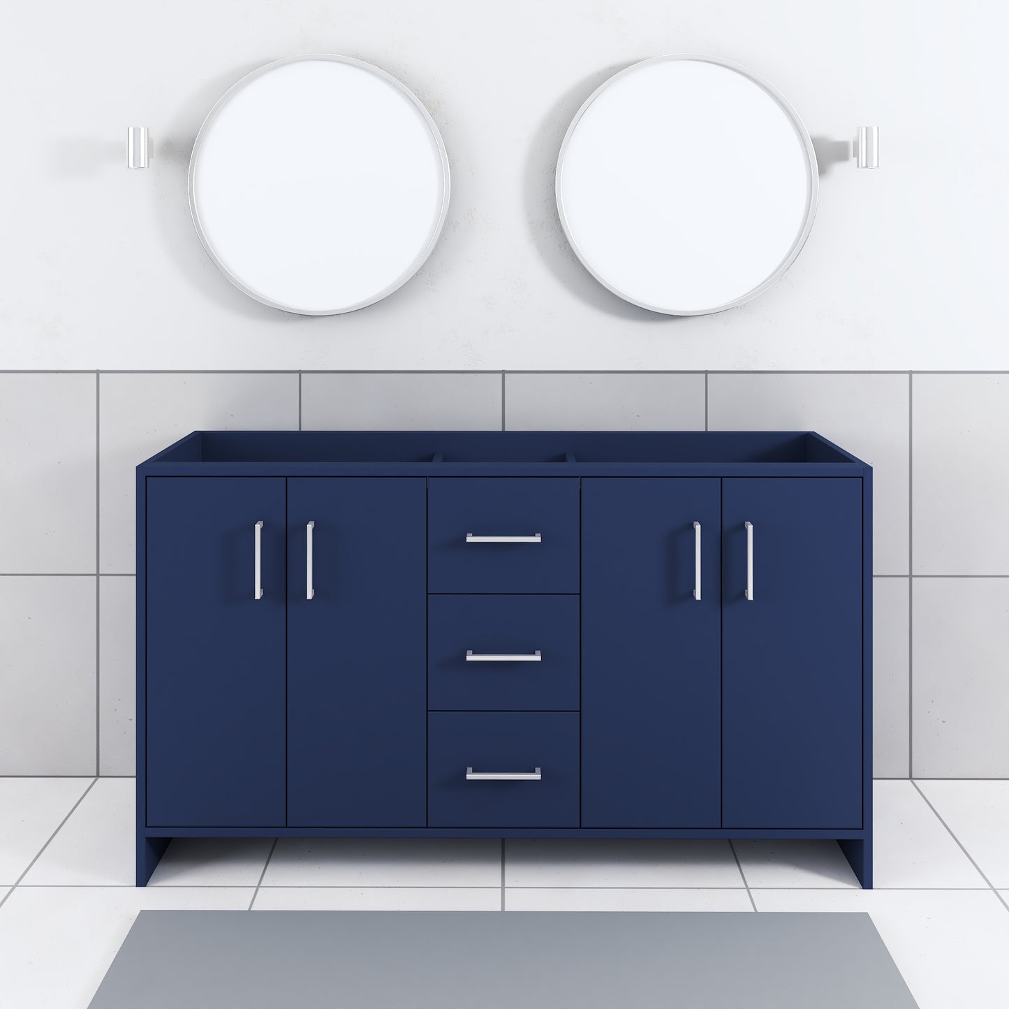 Norway 60" Double Sink Bathroom Vanity Cabinet Only
