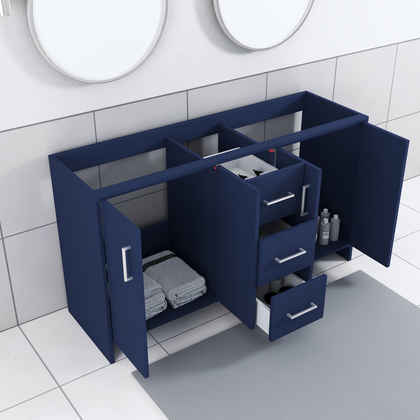Norway 60" Double Sink Bathroom Vanity Cabinet Only