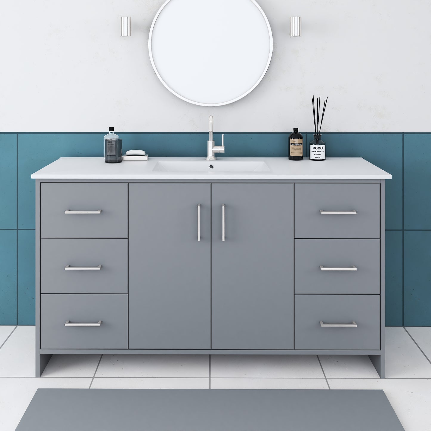 Norway 60" Single Sink Bathroom Vanity with Counter top
