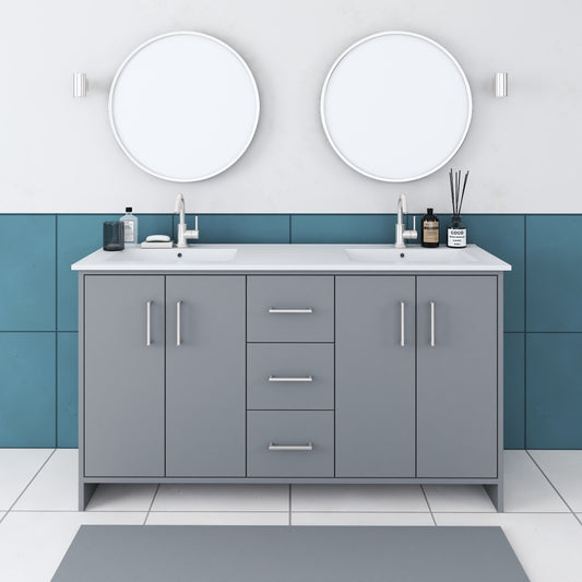 Norway 60" Double Sink Bathroom Vanity with Counter top
