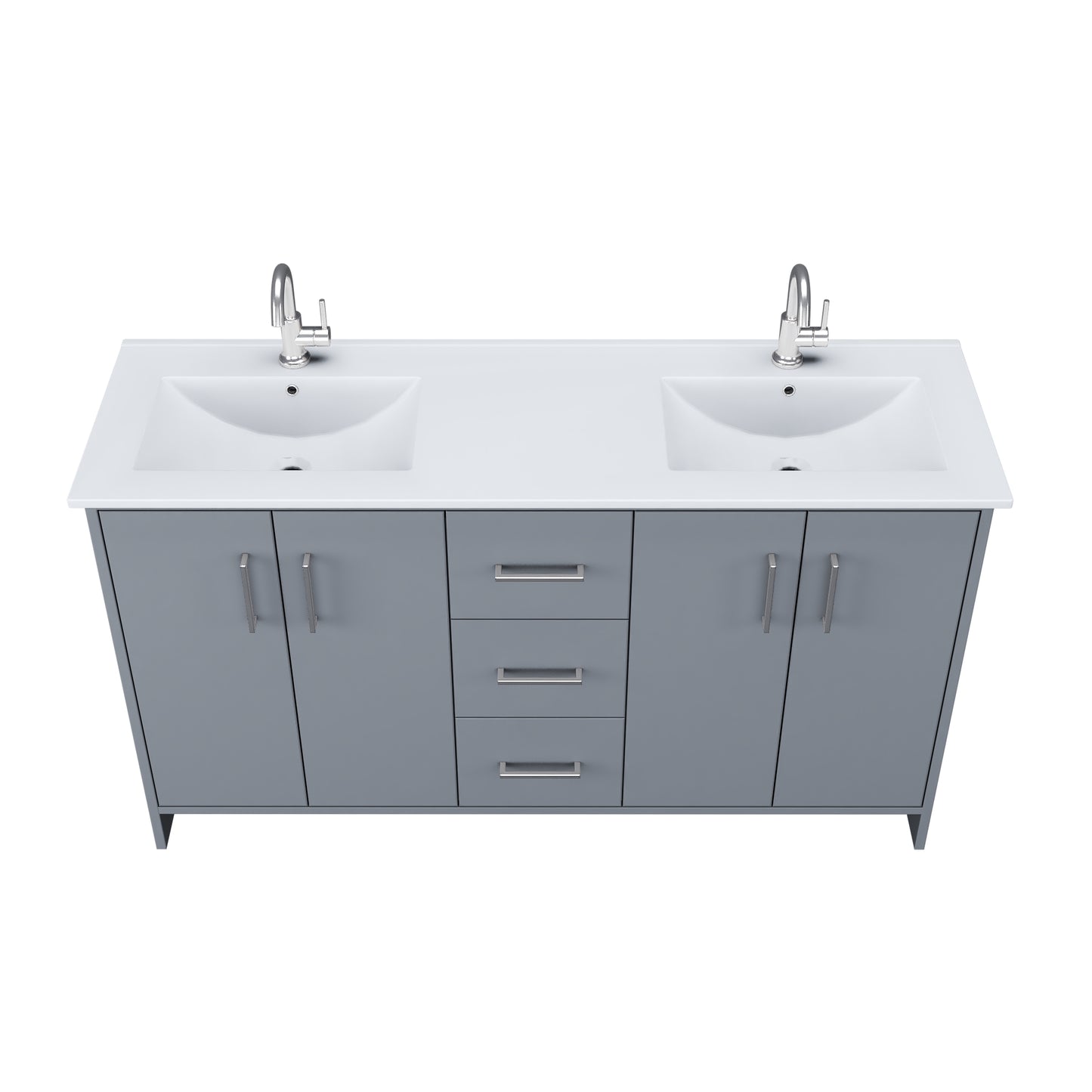Norway 60" Double Sink Bathroom Vanity with Counter top