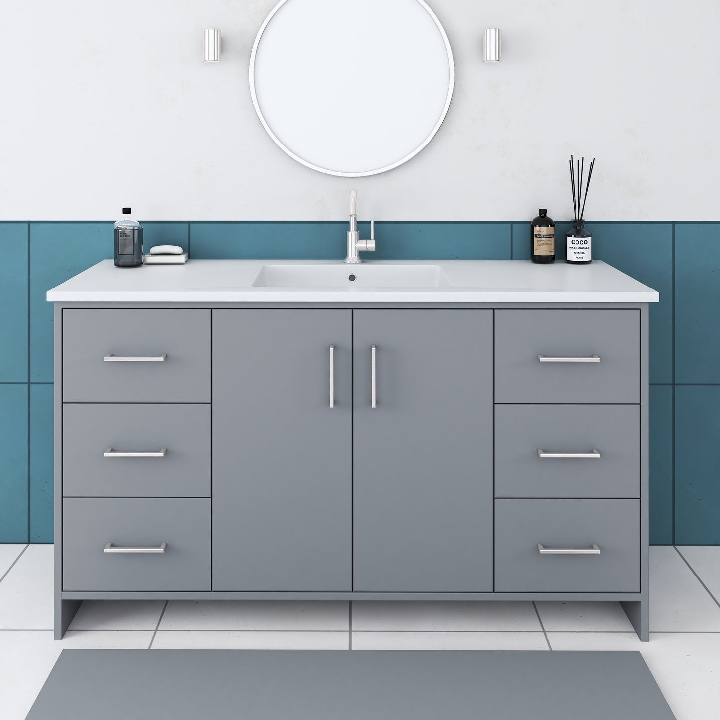 Norway 60" Single Sink Bathroom Vanity with Counter top