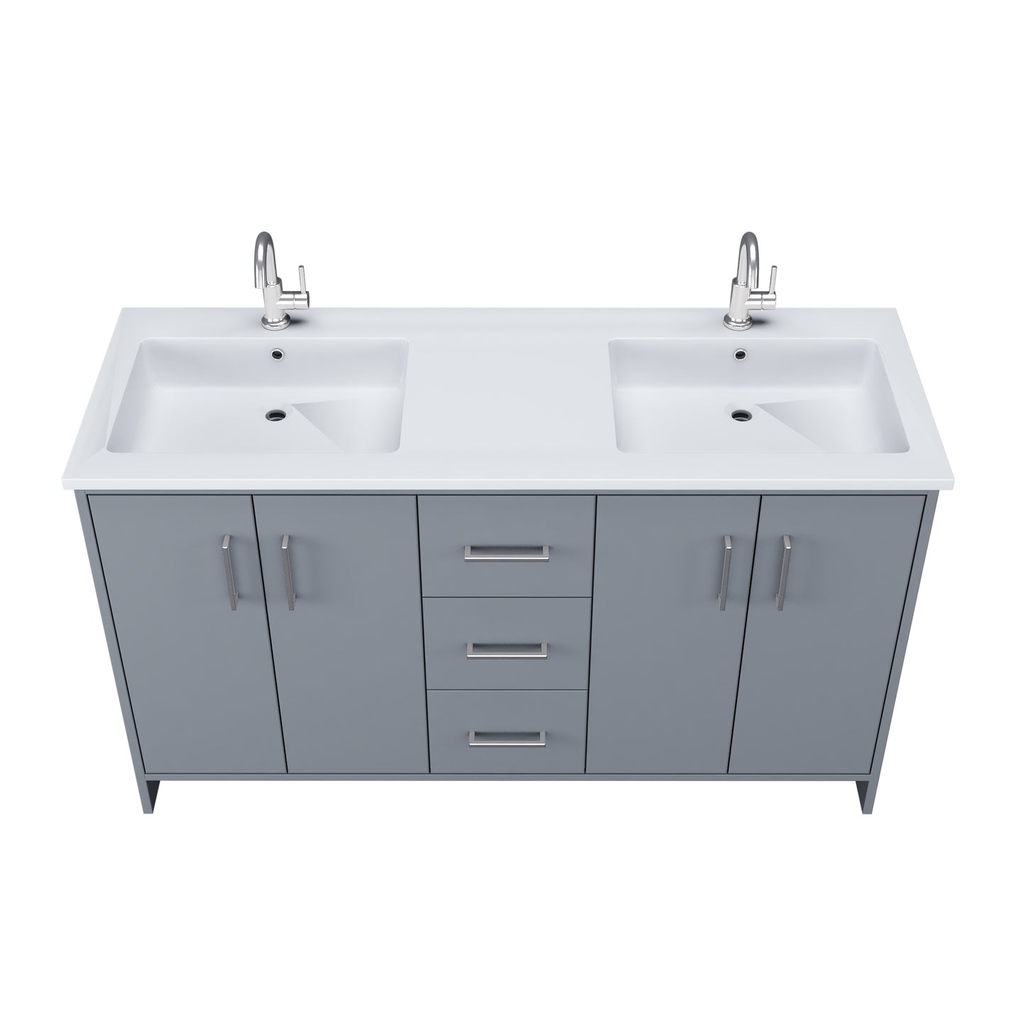 Norway 60" Double Sink Bathroom Vanity with Counter top