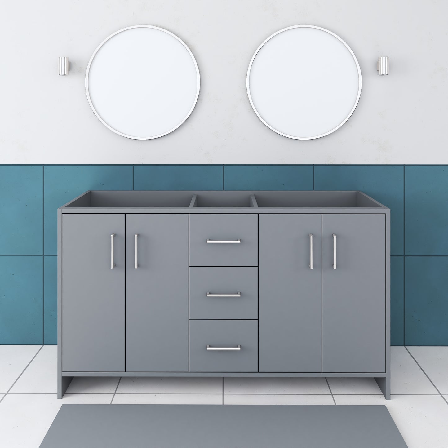 Norway 60" Double Sink Bathroom Vanity Cabinet Only