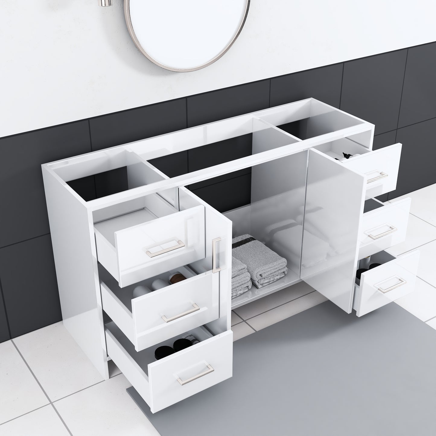 Norway 60" Single Sink Bathroom Vanity Cabinet Only