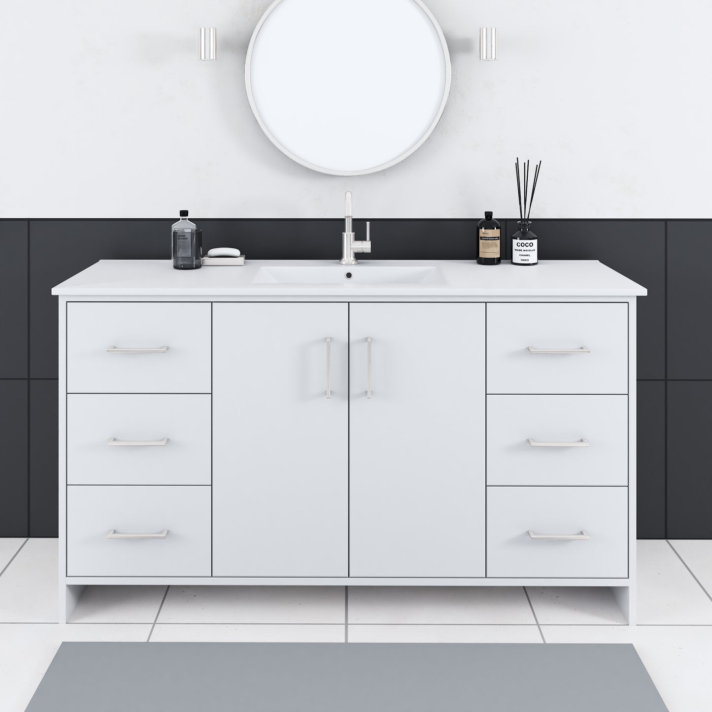 Norway 60" Single Sink Bathroom Vanity with Counter top