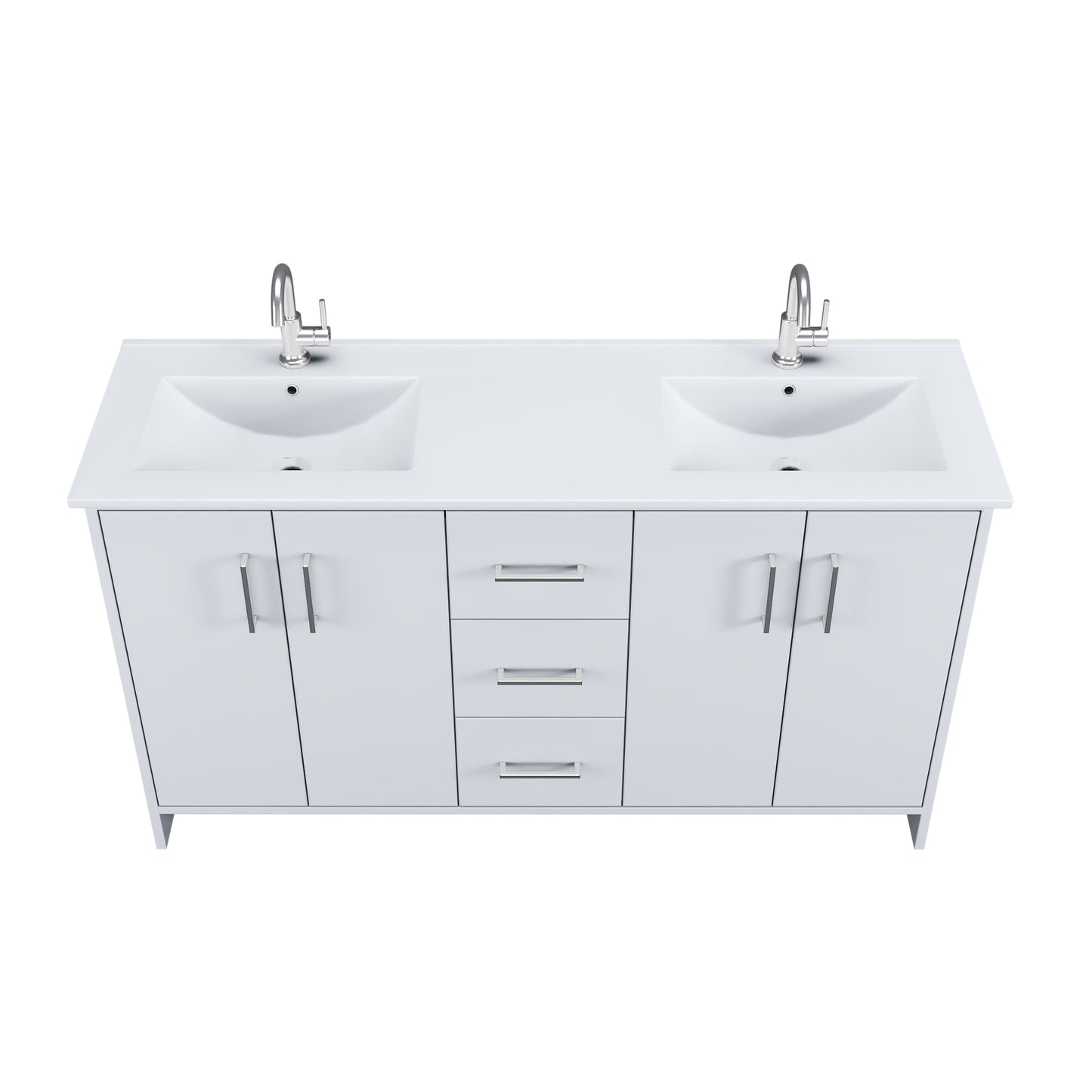 Norway 60" Double Sink Bathroom Vanity with Counter top