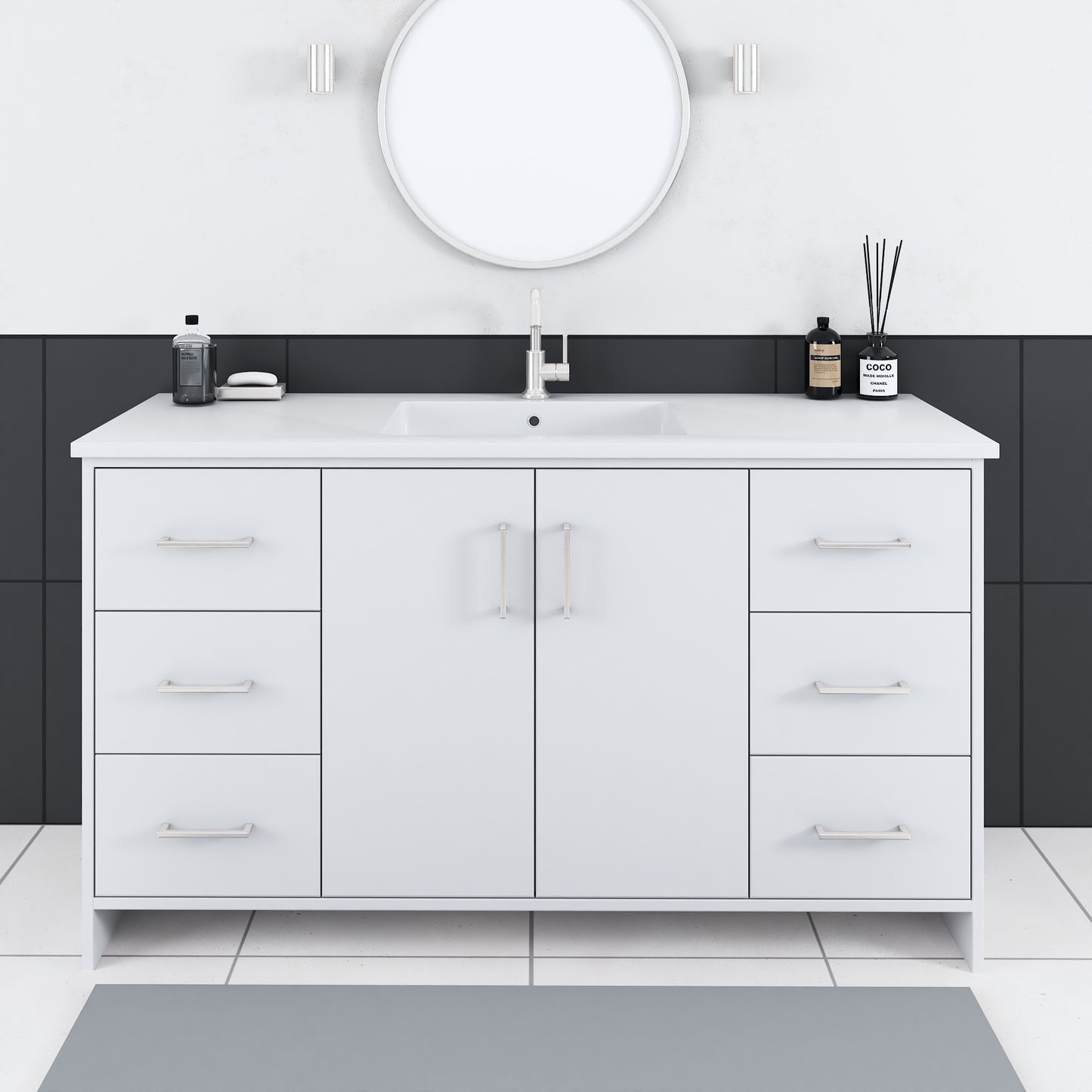Norway 60" Single Sink Bathroom Vanity with Counter top