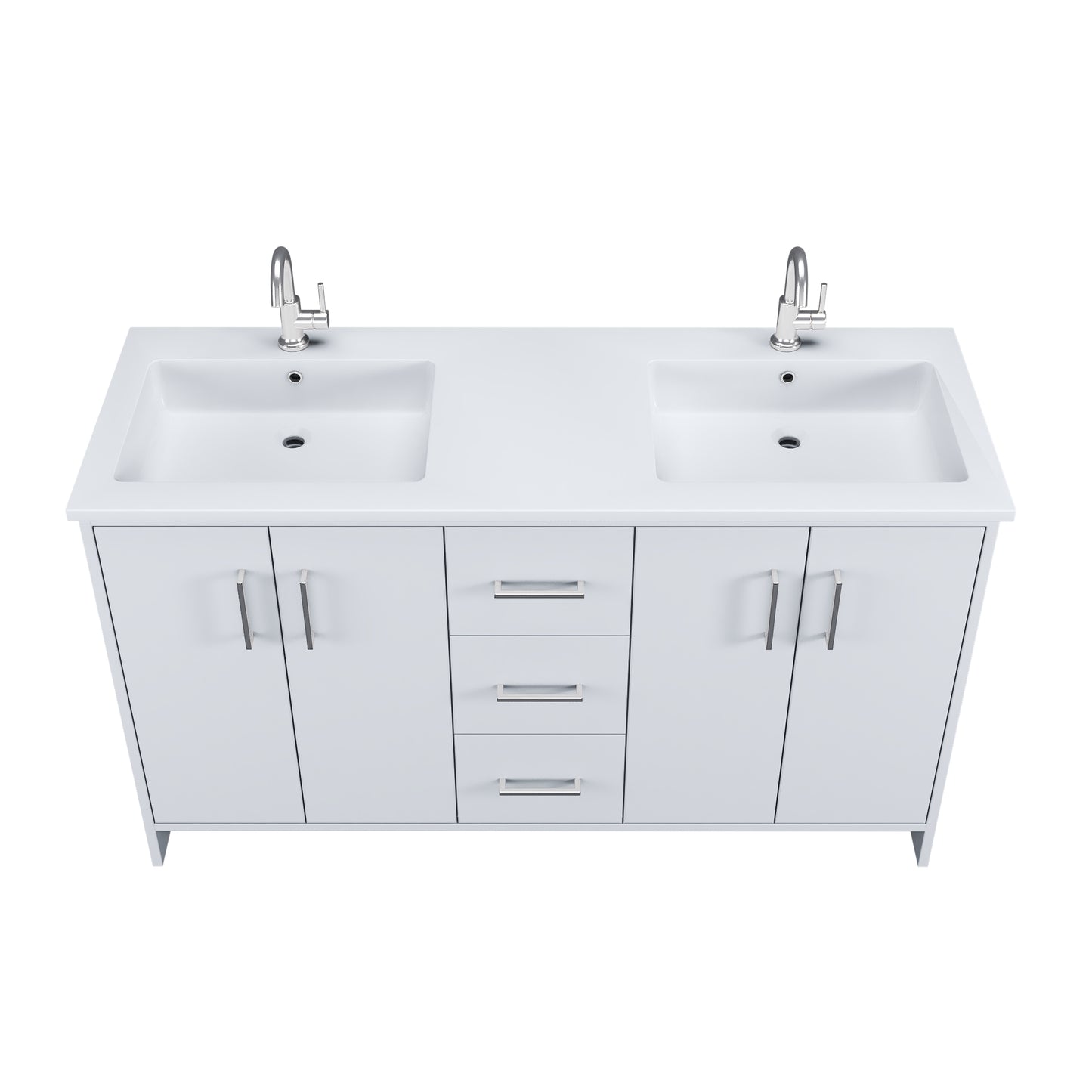 Norway 60" Double Sink Bathroom Vanity with Counter top