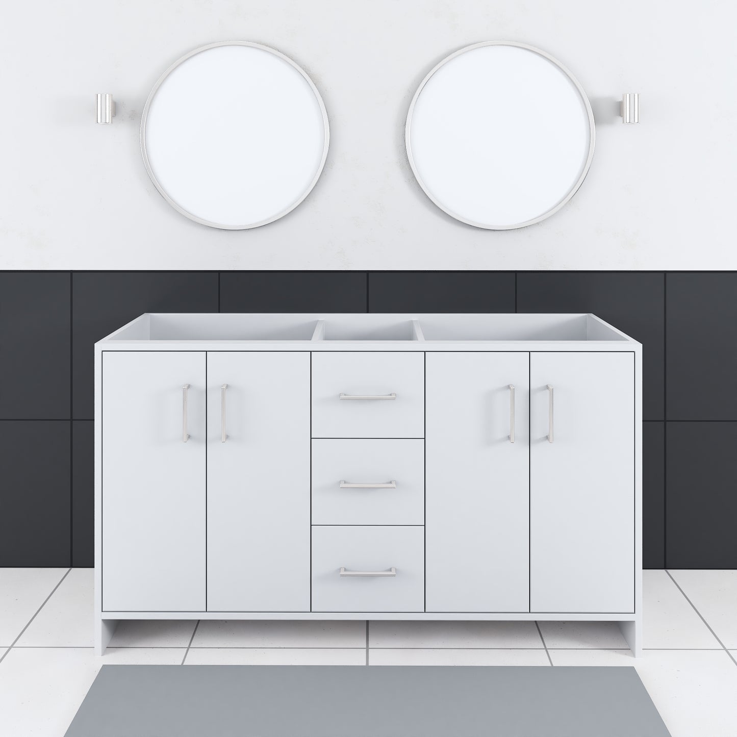 Norway 60" Double Sink Bathroom Vanity Cabinet Only