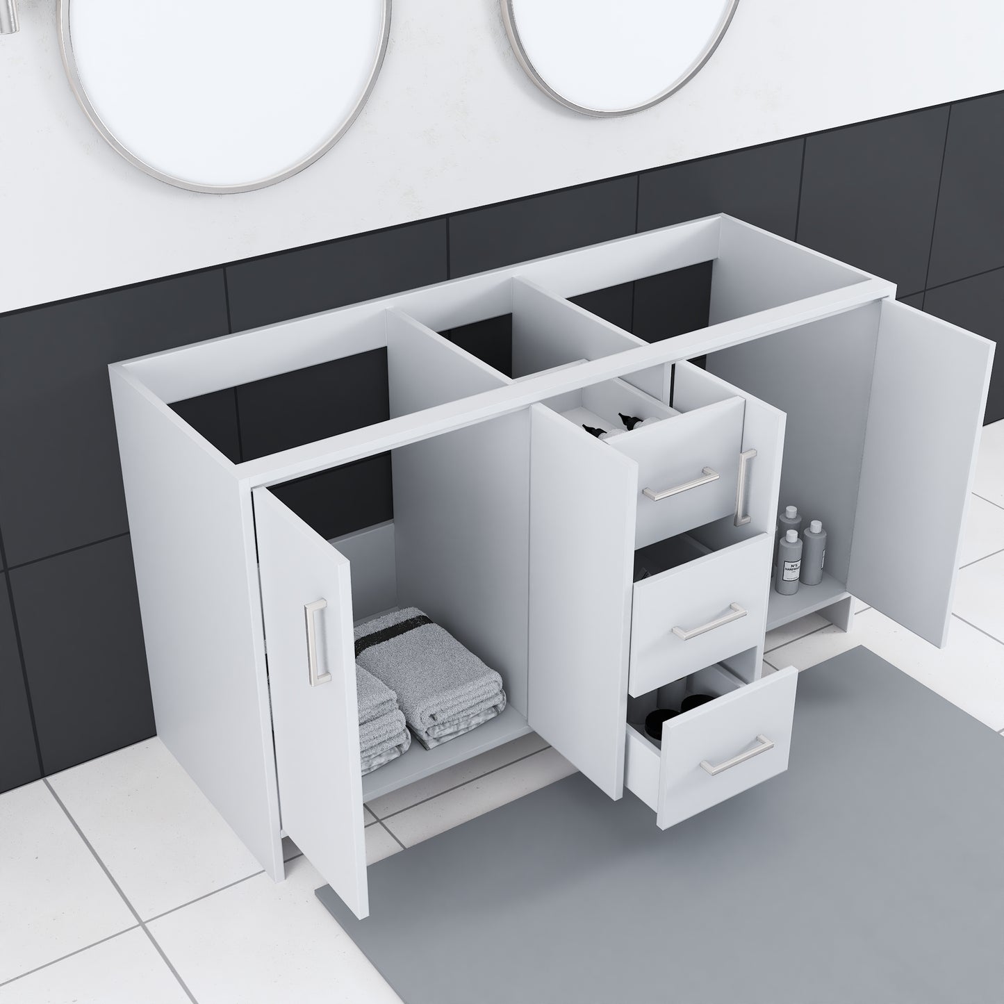 Norway 60" Double Sink Bathroom Vanity Cabinet Only