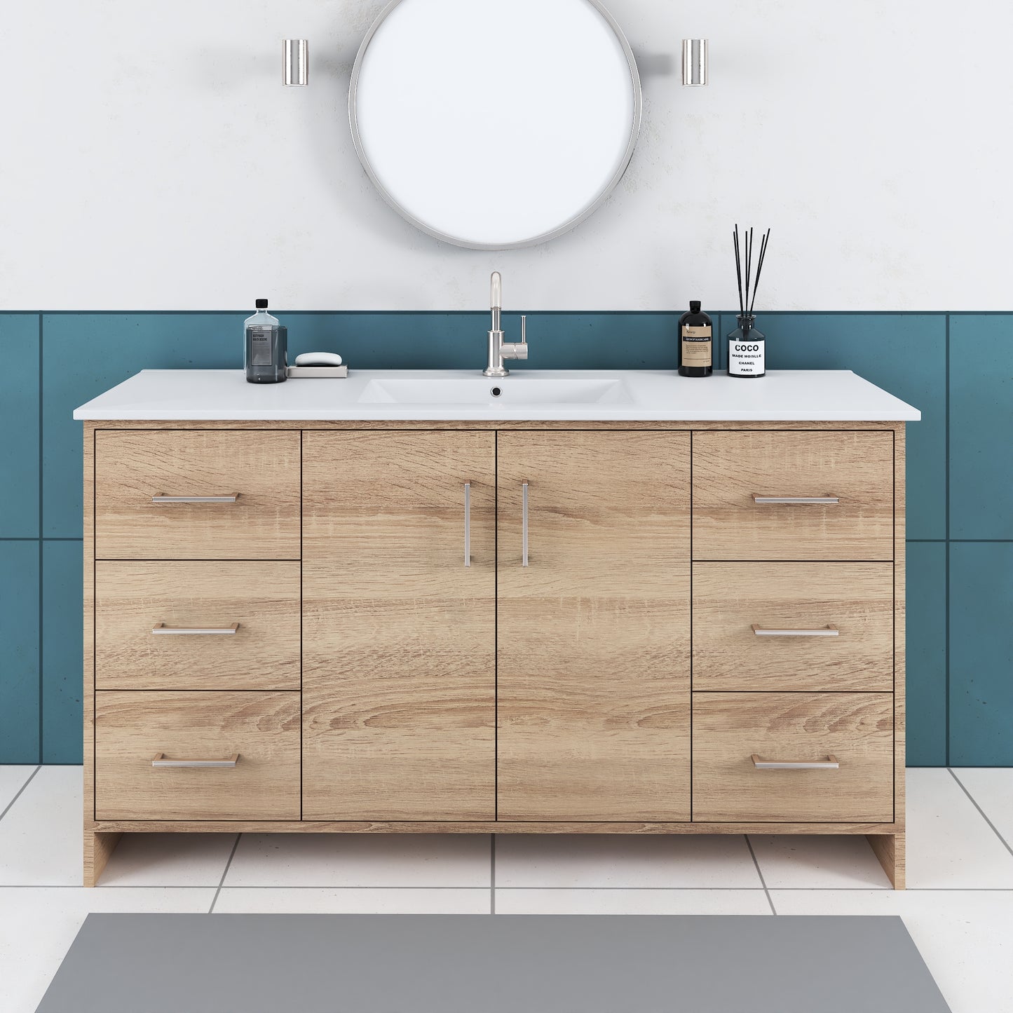 Norway 60" Single Sink Bathroom Vanity with Counter top